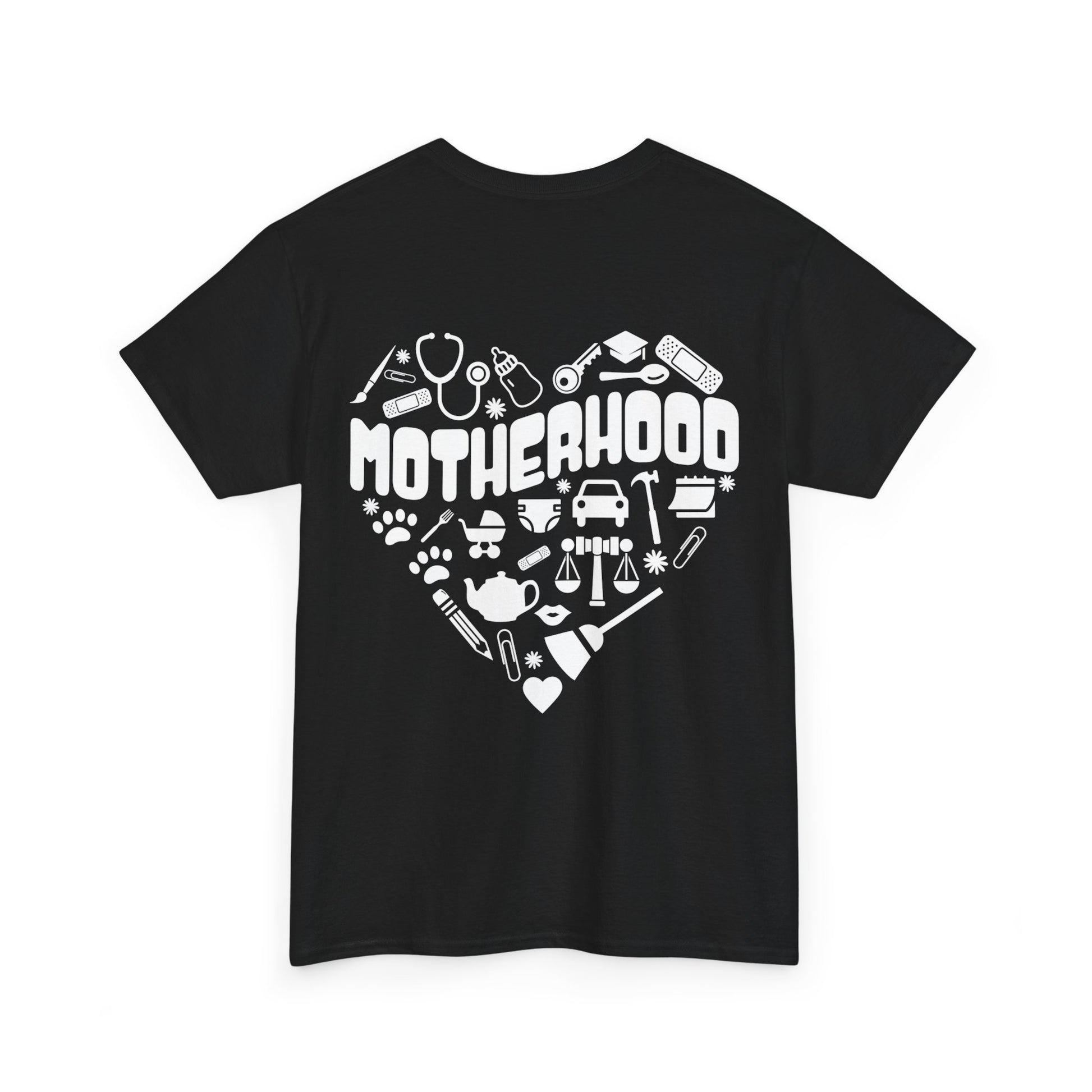 Motherhood Heart Tee — Mom Life Graphic T-Shirt
