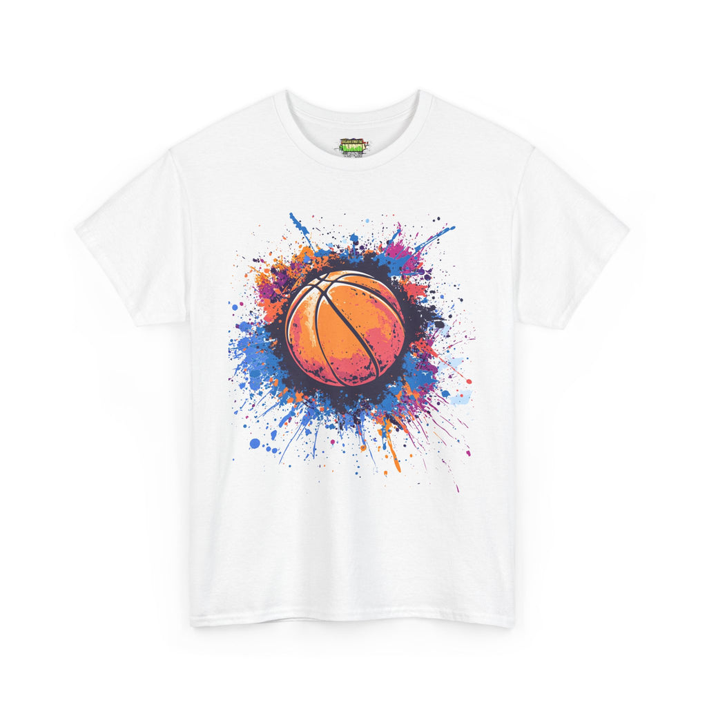 Vibrant Basketball Splash Tee - Perfect for Sports Lovers, Game Days, Casual Wear, Gifts for Athletes, Youth Basketball Events