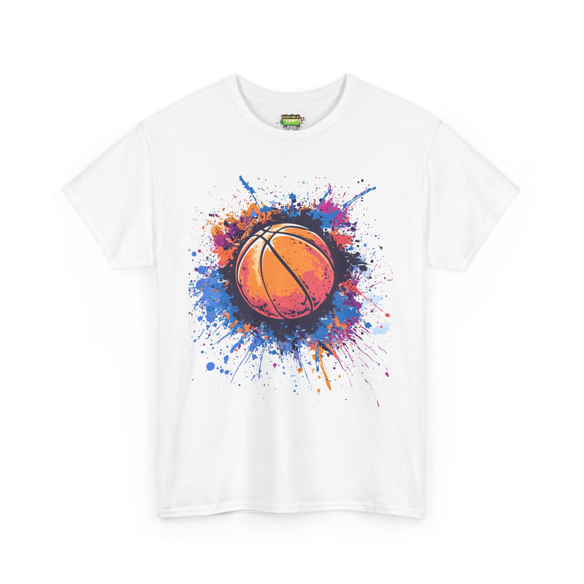 Vibrant Basketball Splash Tee - Perfect for Sports Lovers, Game Days, Casual Wear, Gifts for Athletes, Youth Basketball Events