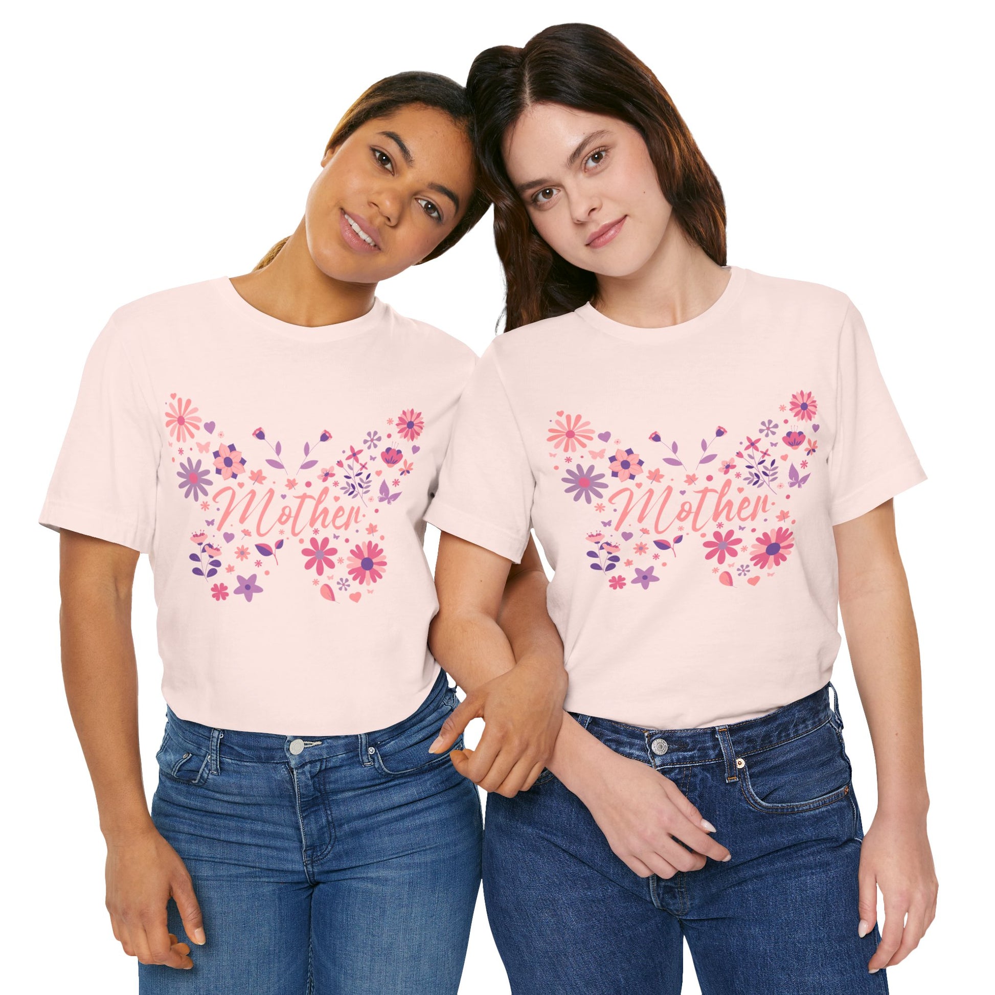 Butterfly Mother T-Shirt,Tee for Mom, Floral Gift, Birthday Present, Mother's Day Apparel, Cute Butterfly Design