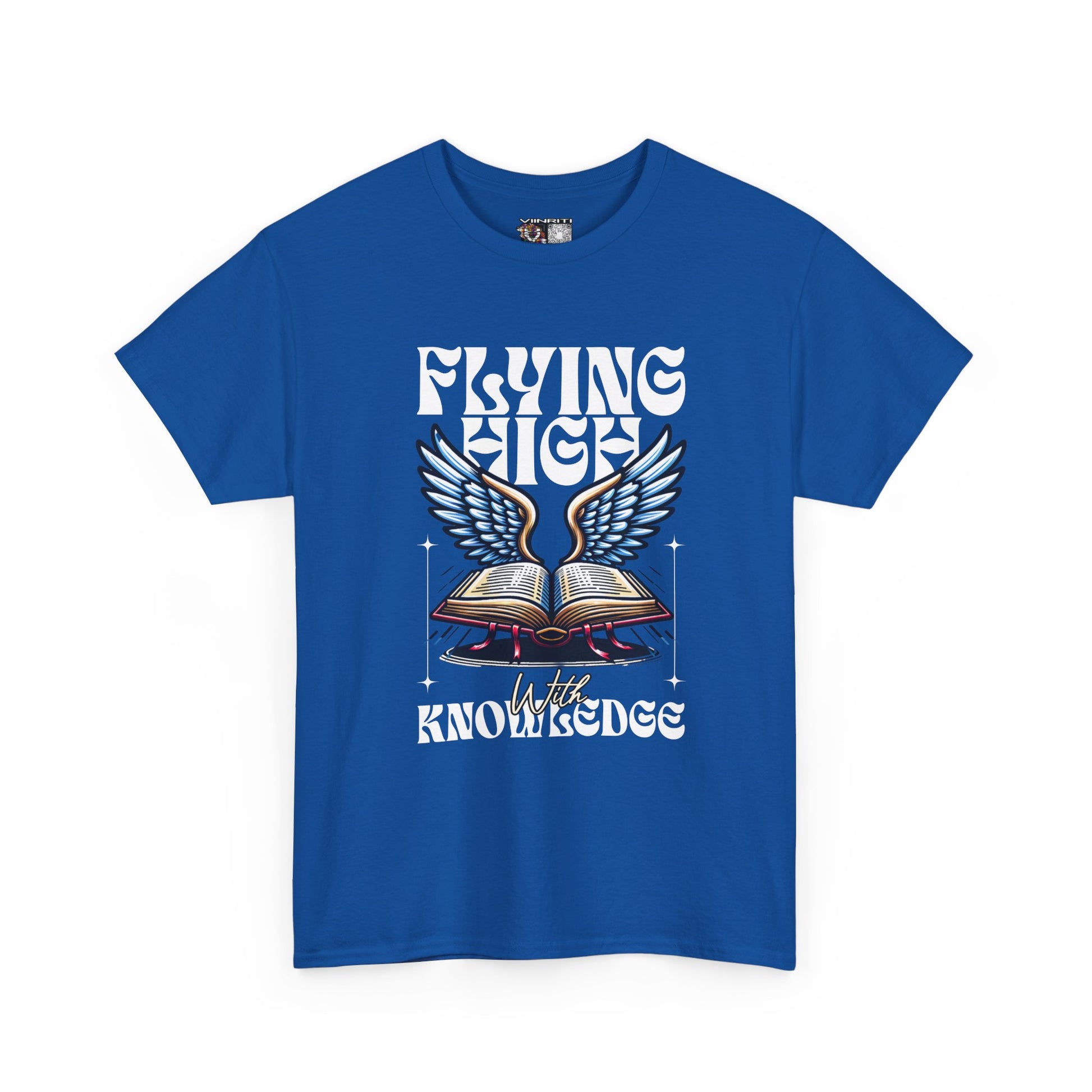 ""Flying High Knowledge T-Shirt — Vintage Winged Book Graphic Tee