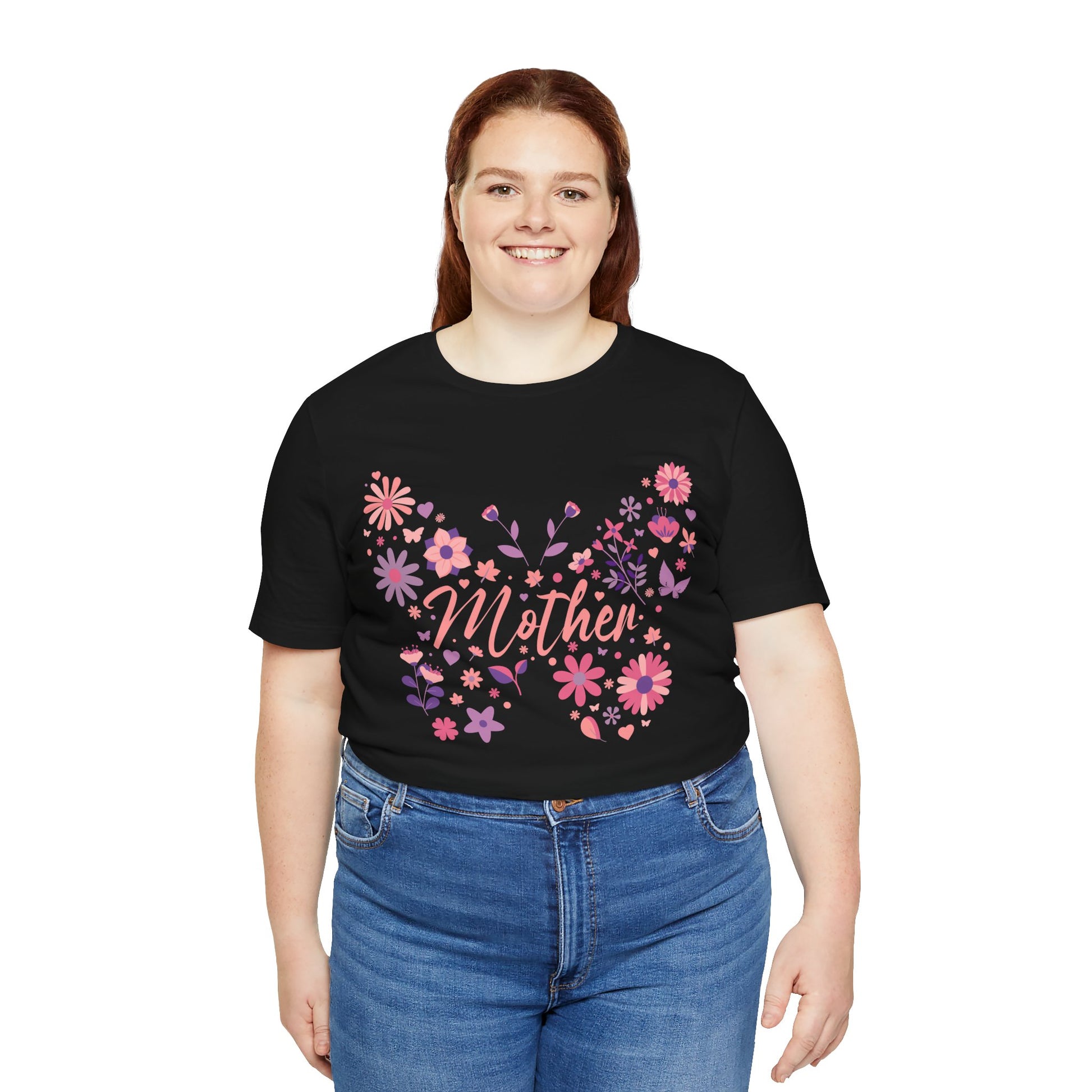 Butterfly Mother T-Shirt,Tee for Mom, Floral Gift, Birthday Present, Mother's Day Apparel, Cute Butterfly Design
