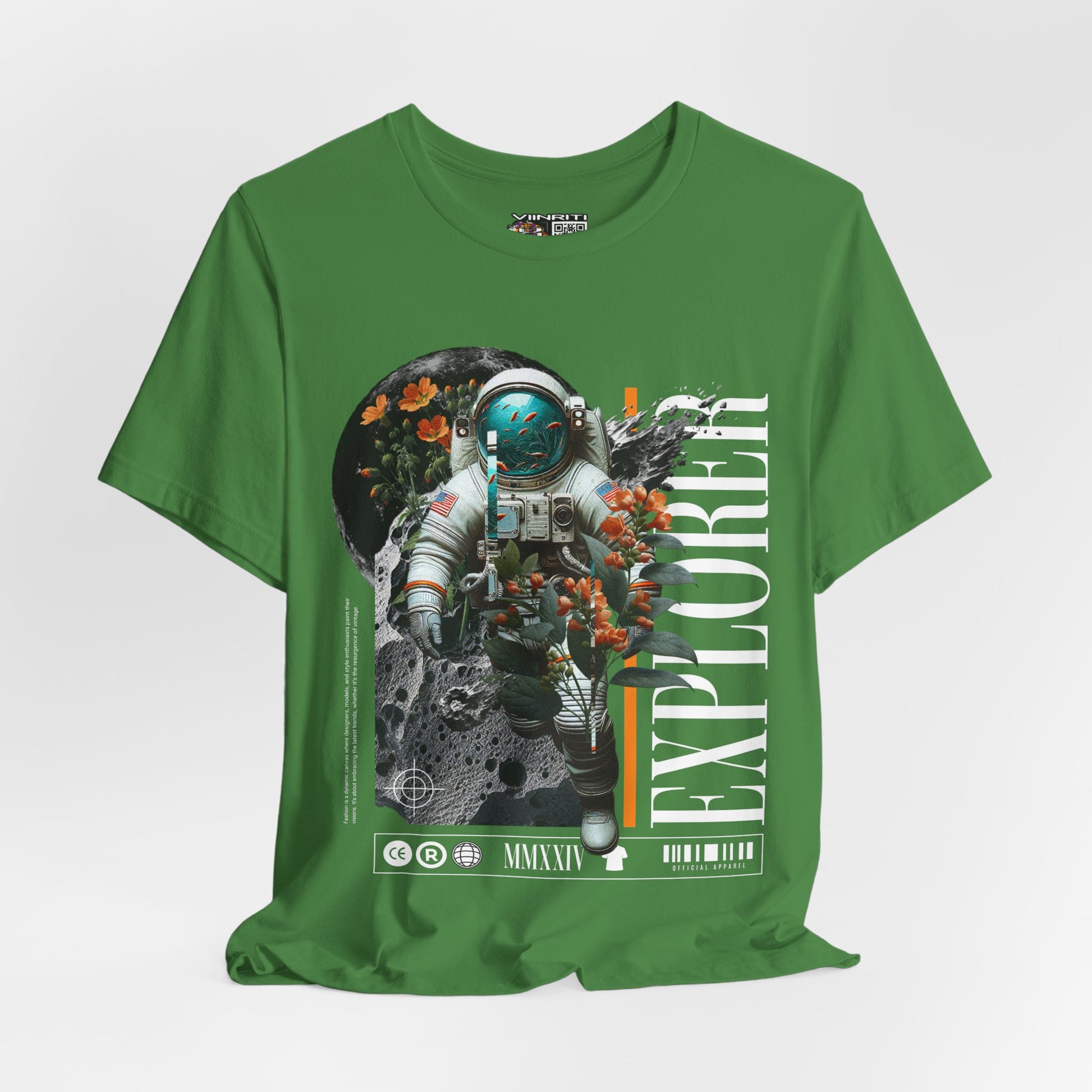 Astronaut Floral Tee — Space Explorer Graphic T-Shirt