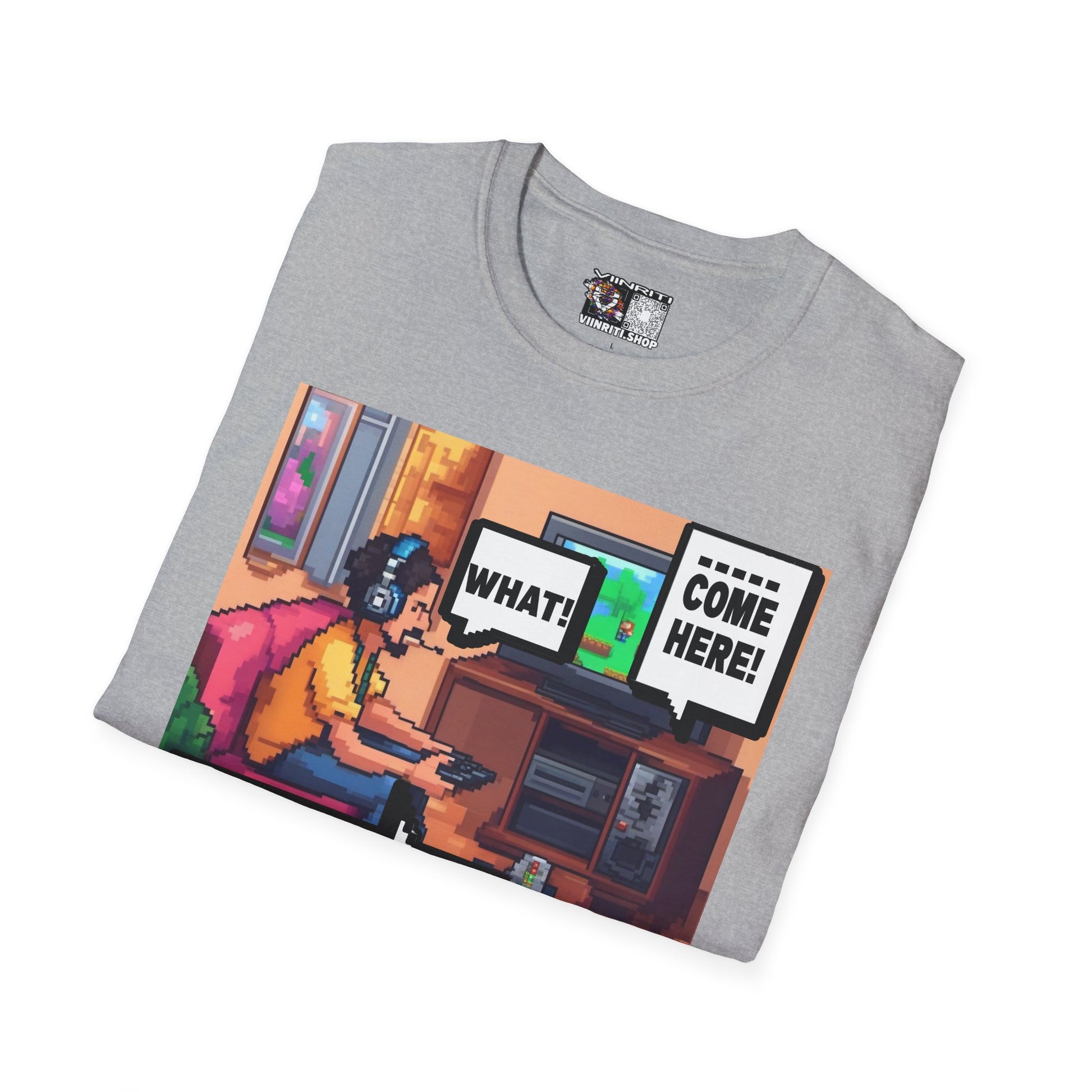 Gamer Comic T-Shirt — “I’m Trying to Play the Game” Pixel Art Tee
