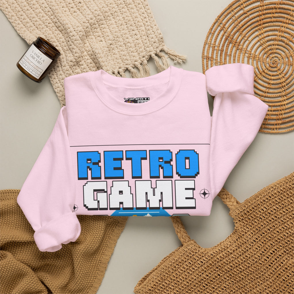 Retro Game Sweatshirt — Vintage 8-Bit Arcade Graphic Crewneck