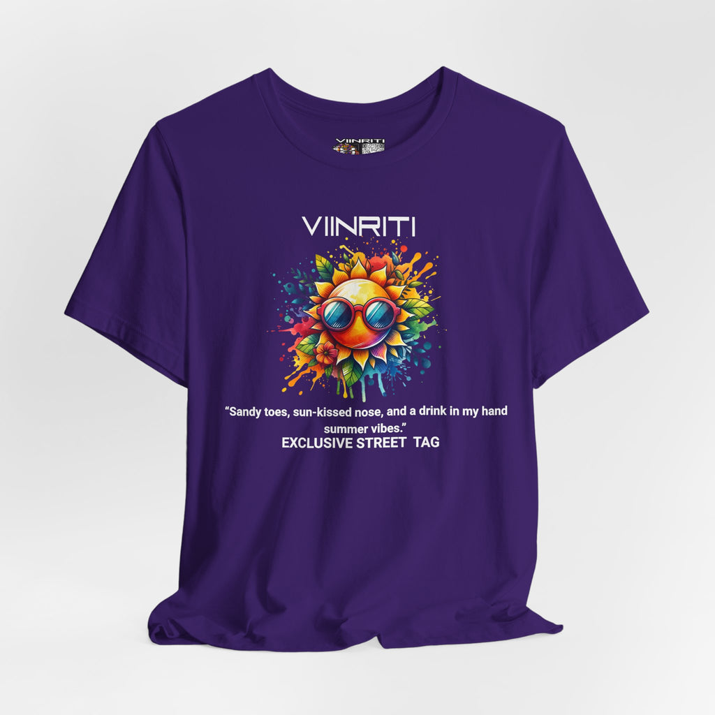 Summer Vibes Sunflower Tee - Colorful Sunglasses Graphic T-Shirt