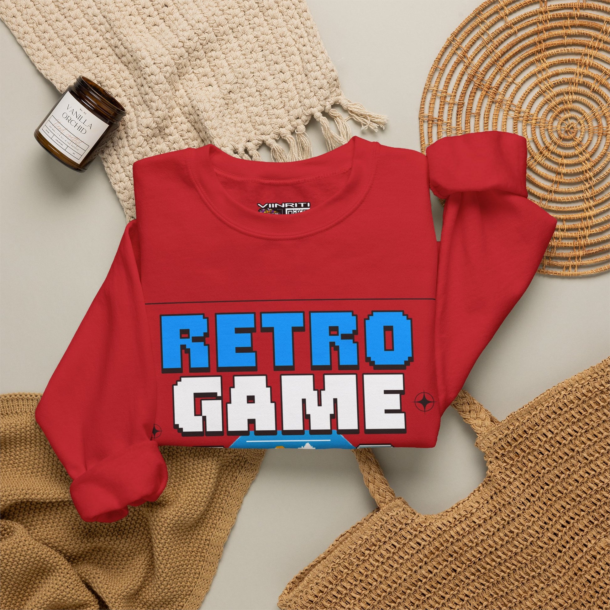 Retro Game Sweatshirt — Vintage 8-Bit Arcade Graphic Crewneck