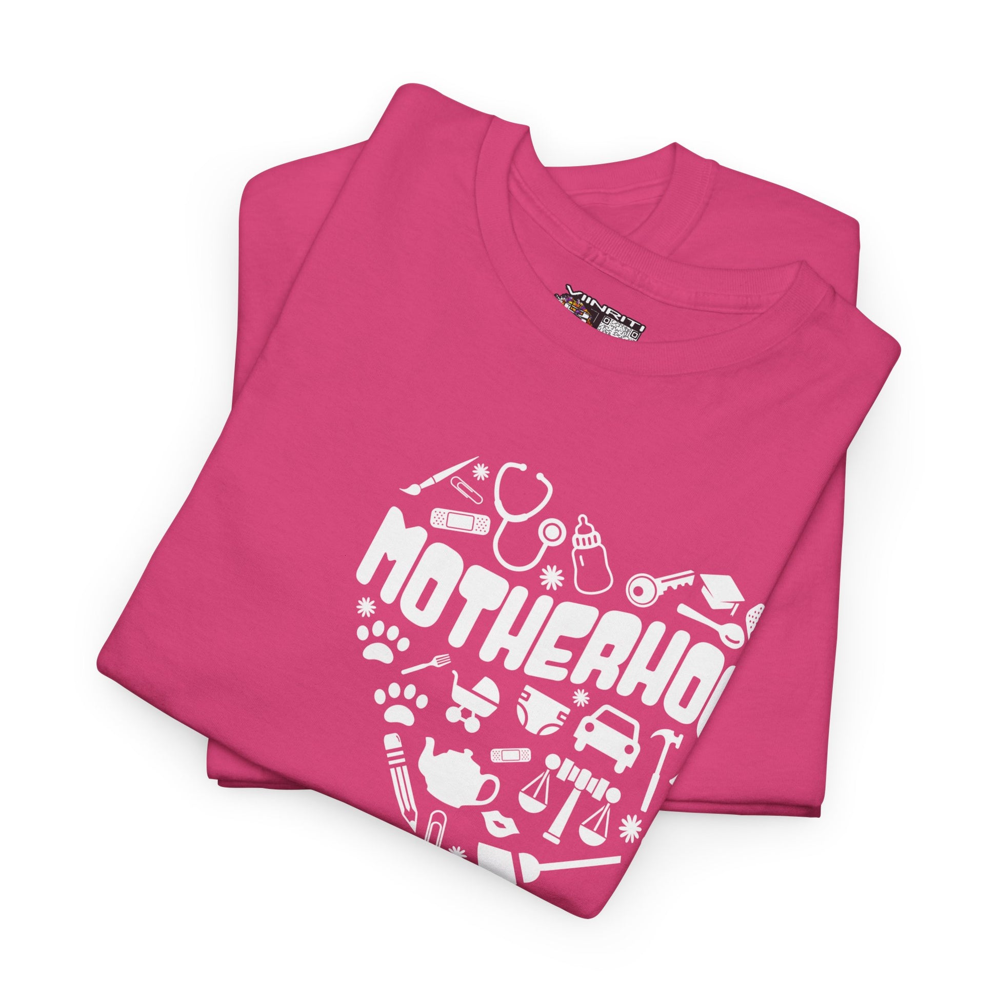 Motherhood Heart Tee — Mom Life Graphic T-Shirt
