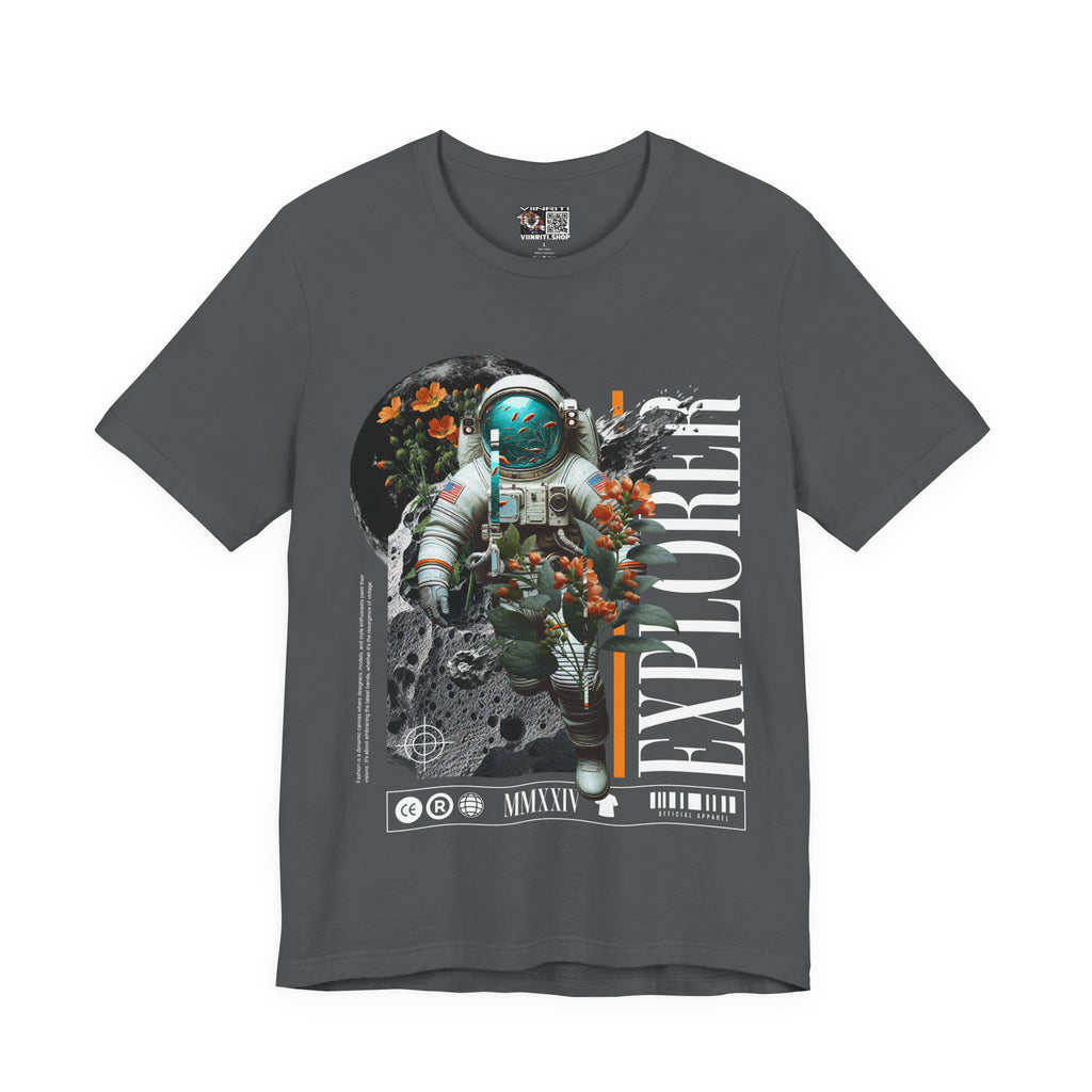Astronaut Floral Tee — Space Explorer Graphic T-Shirt