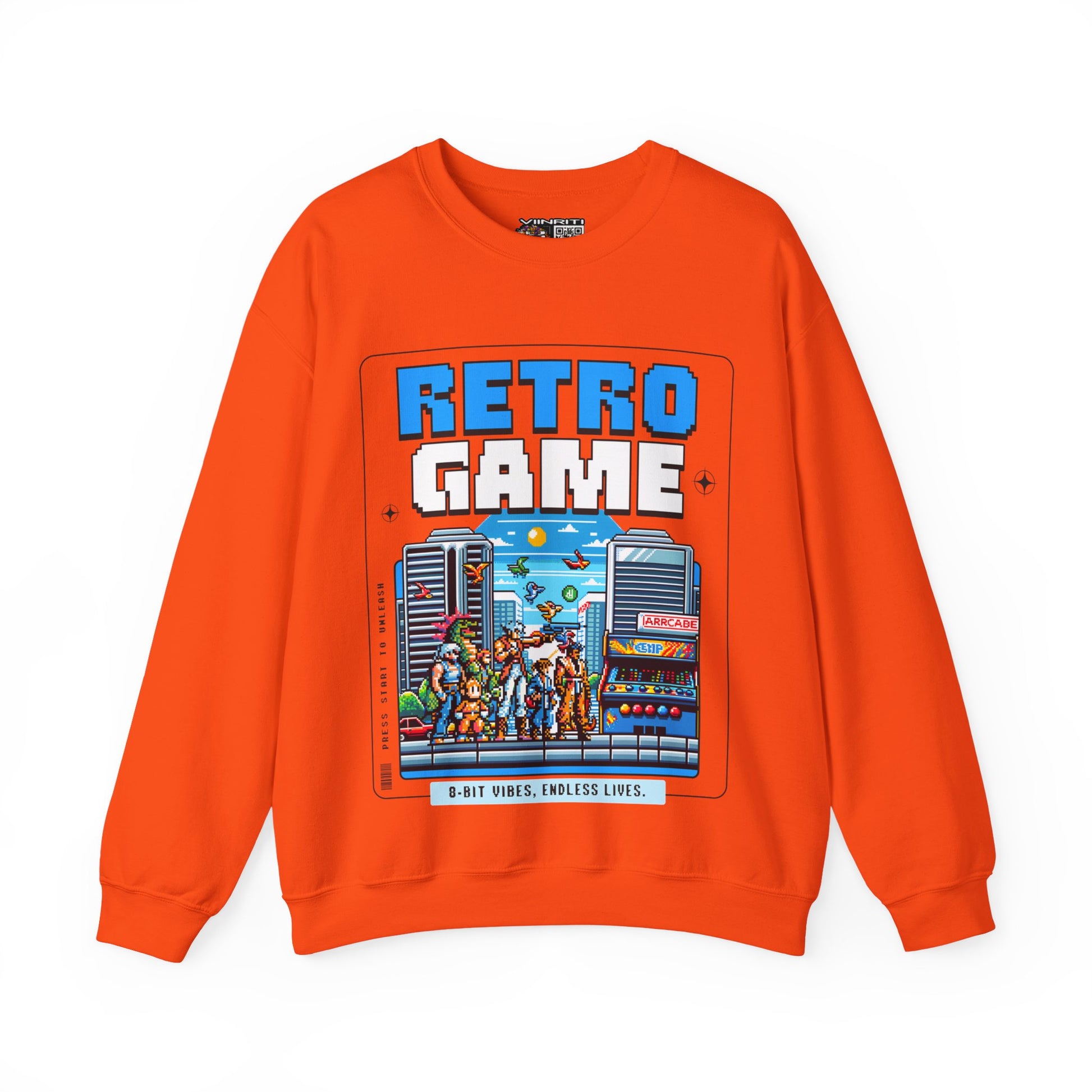 Retro Game Sweatshirt — Vintage 8-Bit Arcade Graphic Crewneck