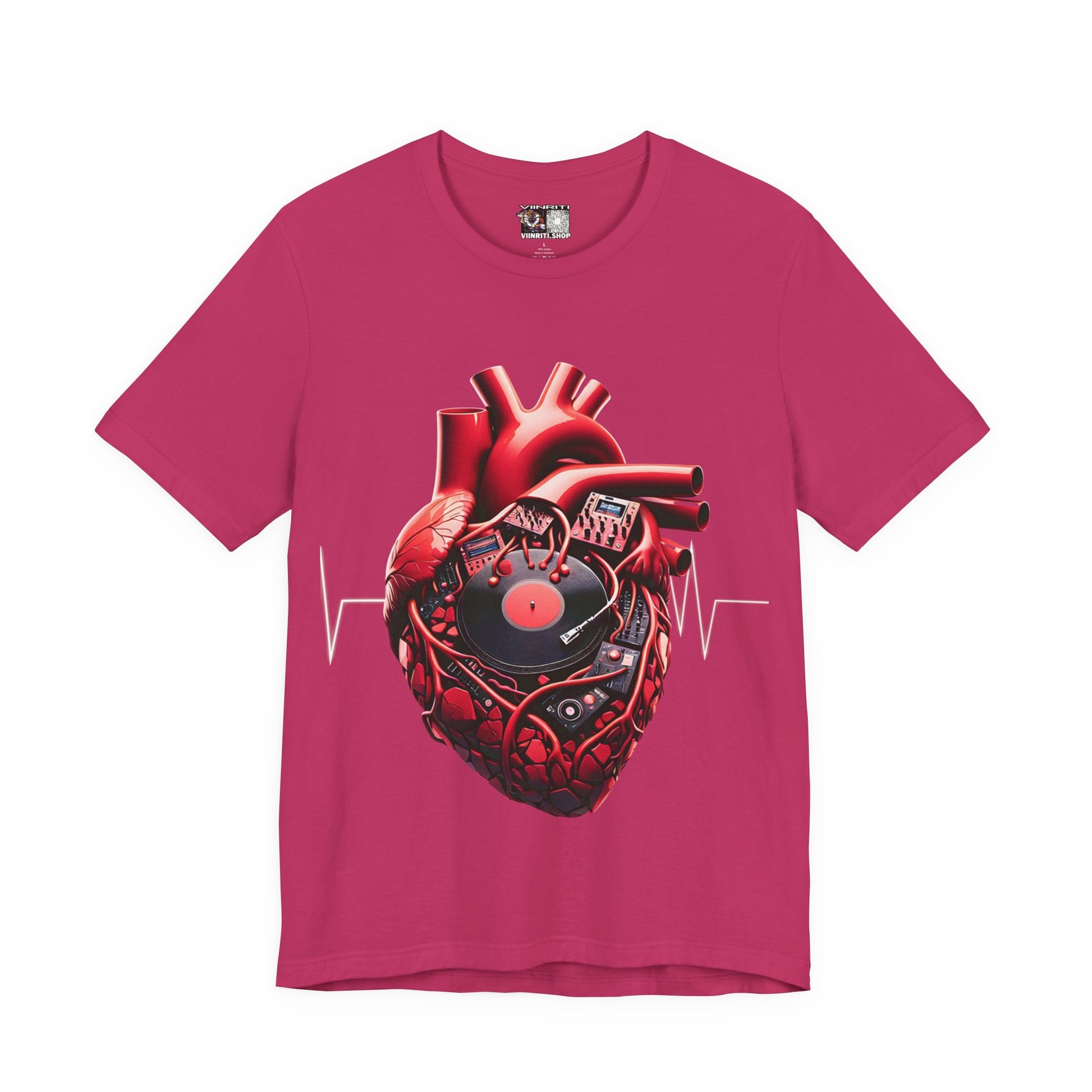 Heart Beat Vinyl Tee — Anatomical Heart Record T-Shirt