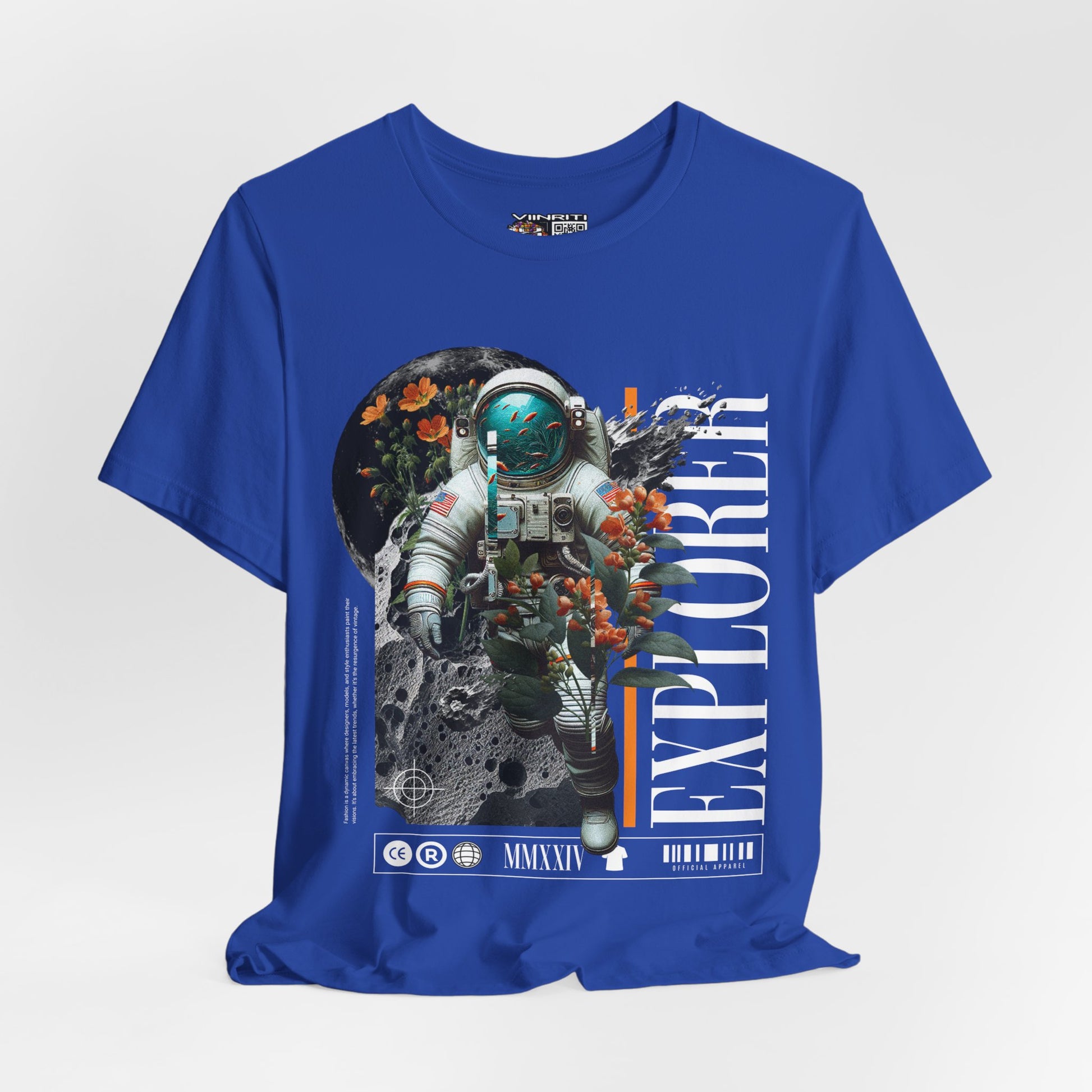 Astronaut Floral Tee — Space Explorer Graphic T-Shirt