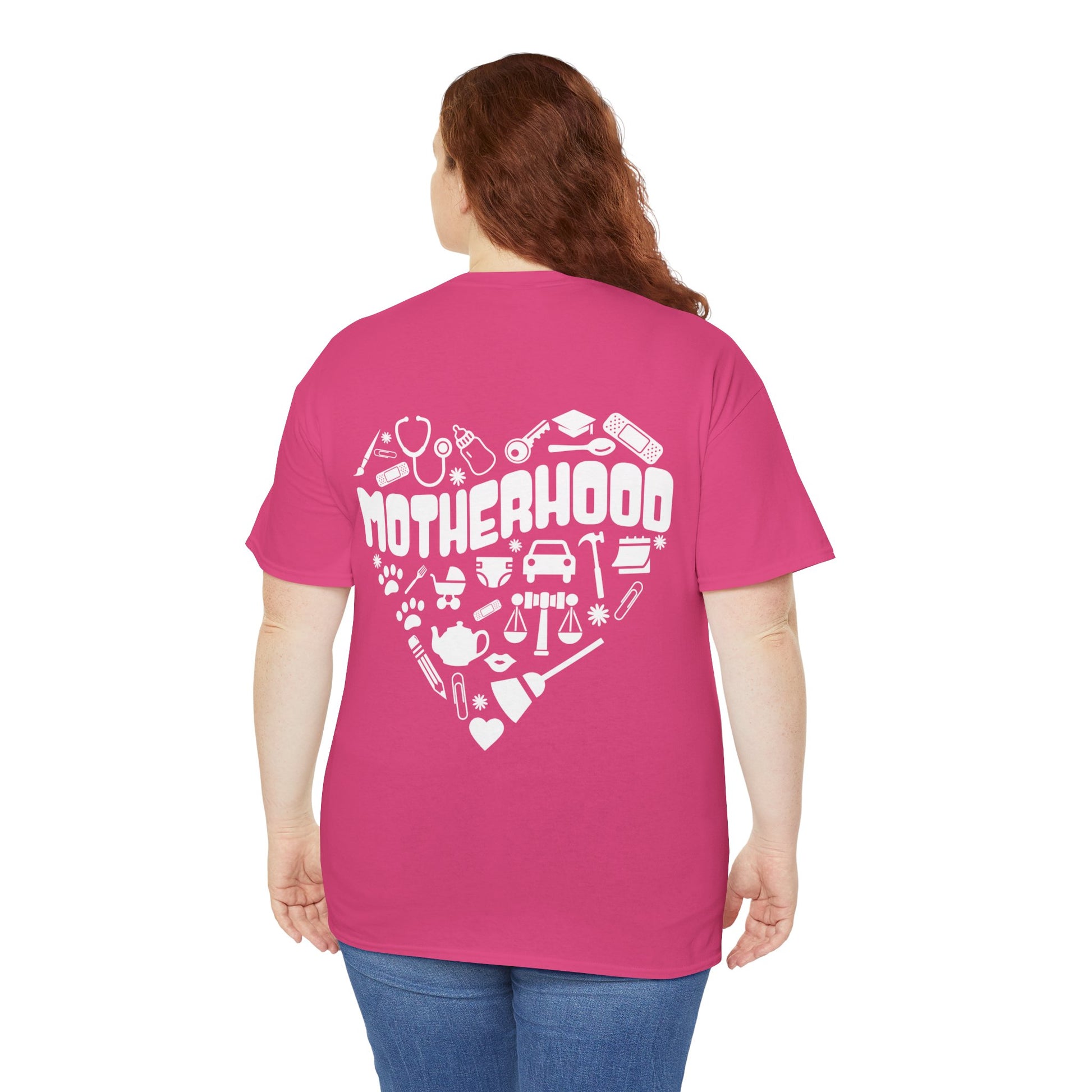 Motherhood Heart Tee — Mom Life Graphic T-Shirt