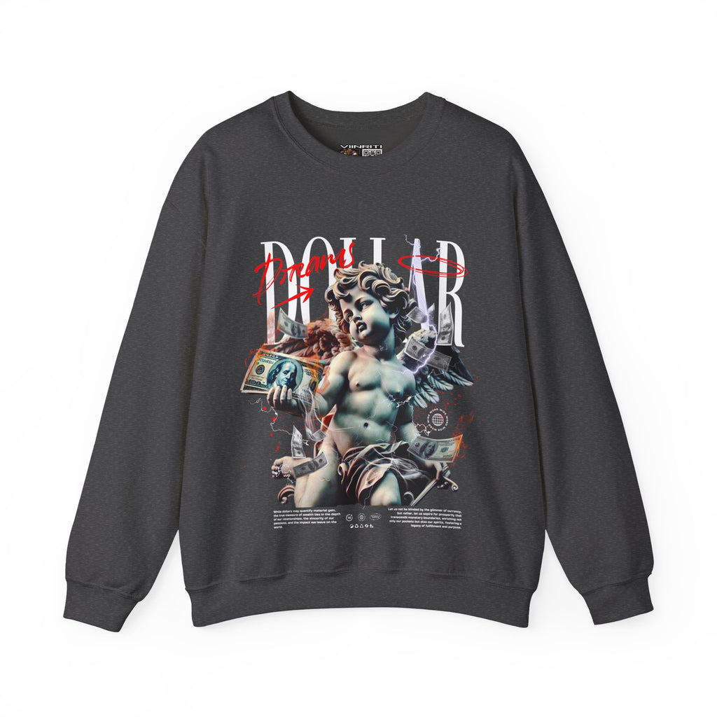 Crewneck Sweatshirt — 'Dollar' Statue Collage Graphic