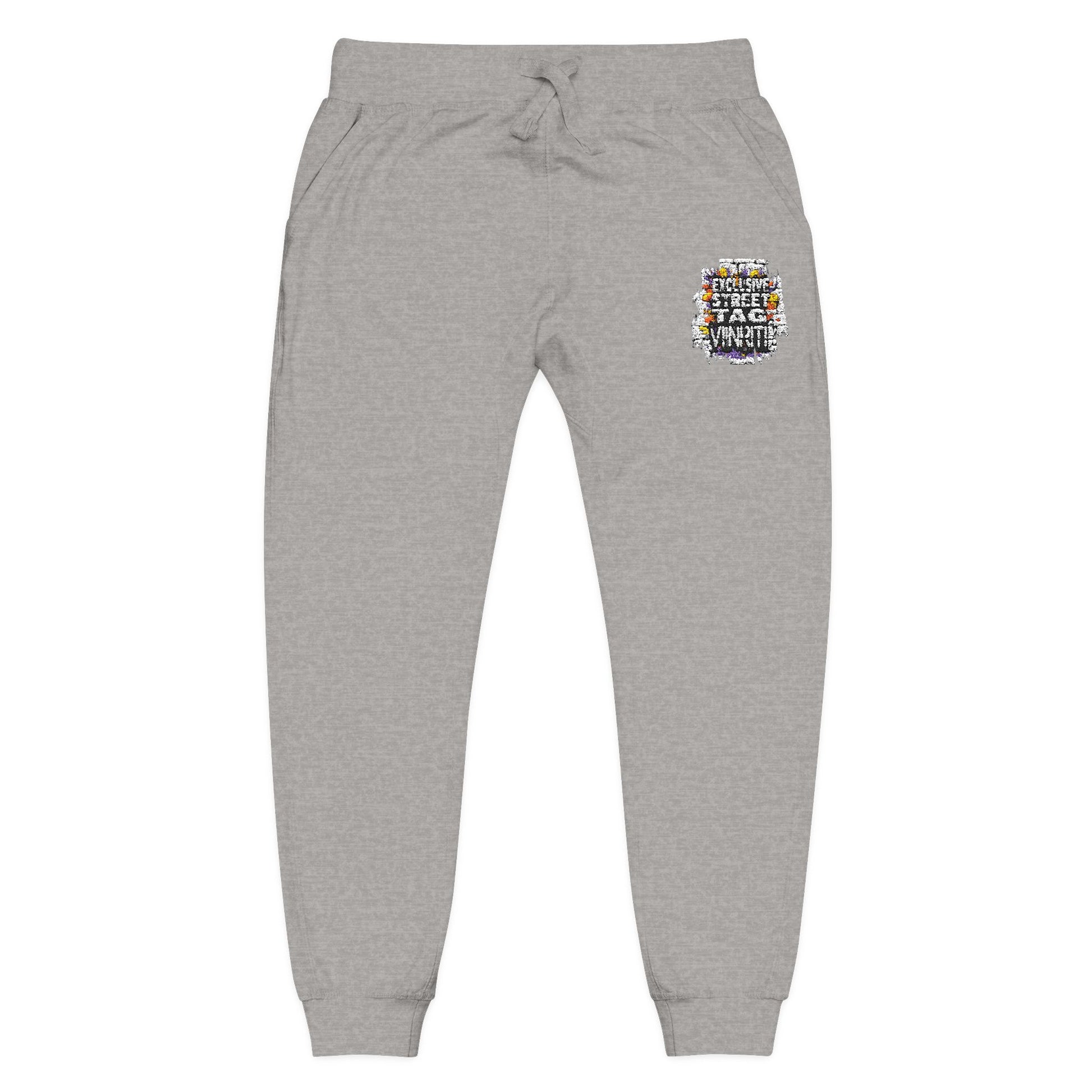 Viinriti Embroidered l Sweatpants — Cozy White Fleece Joggers