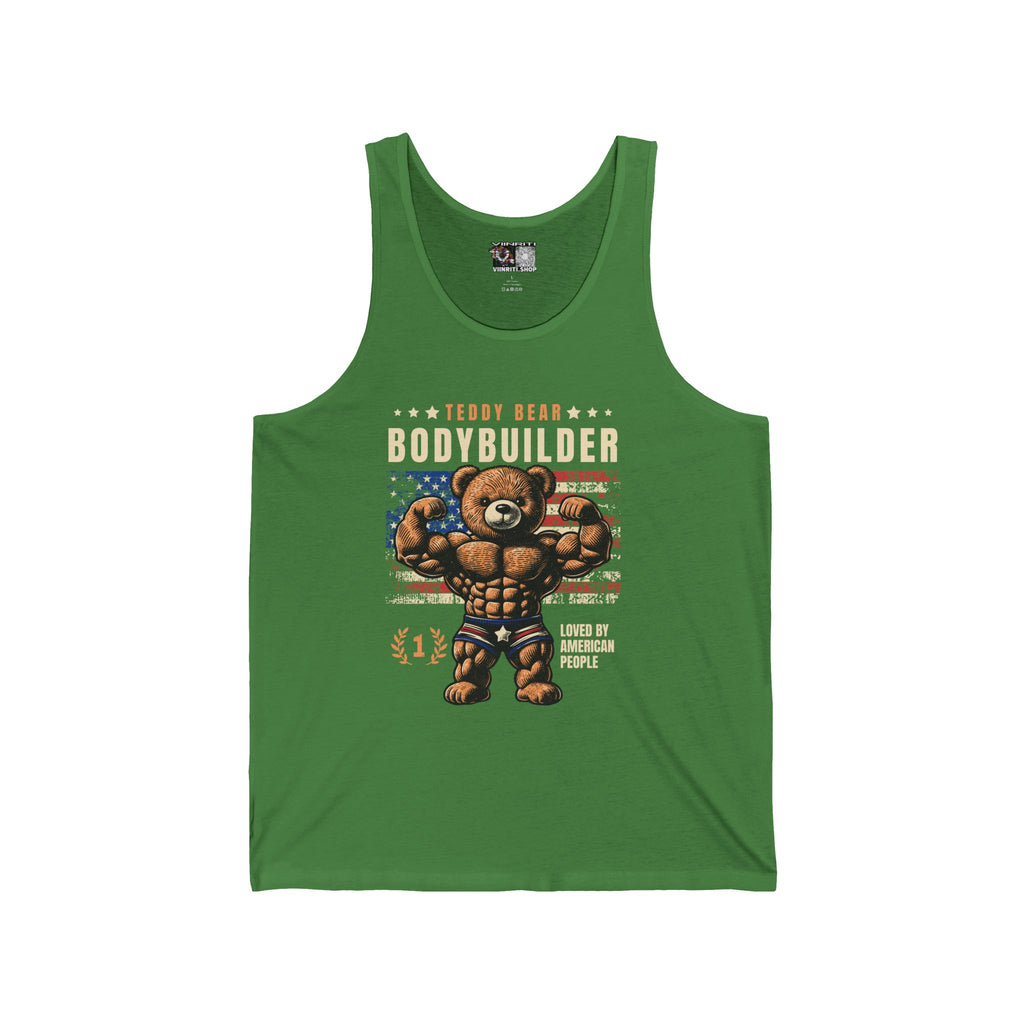 Bodybuilder Bear Tank Top — Funny Muscle Teddy Gym Tank