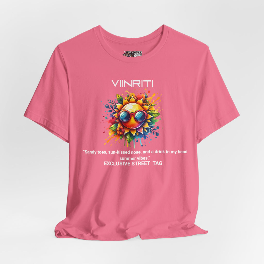 Summer Vibes Sunflower Tee - Colorful Sunglasses Graphic T-Shirt