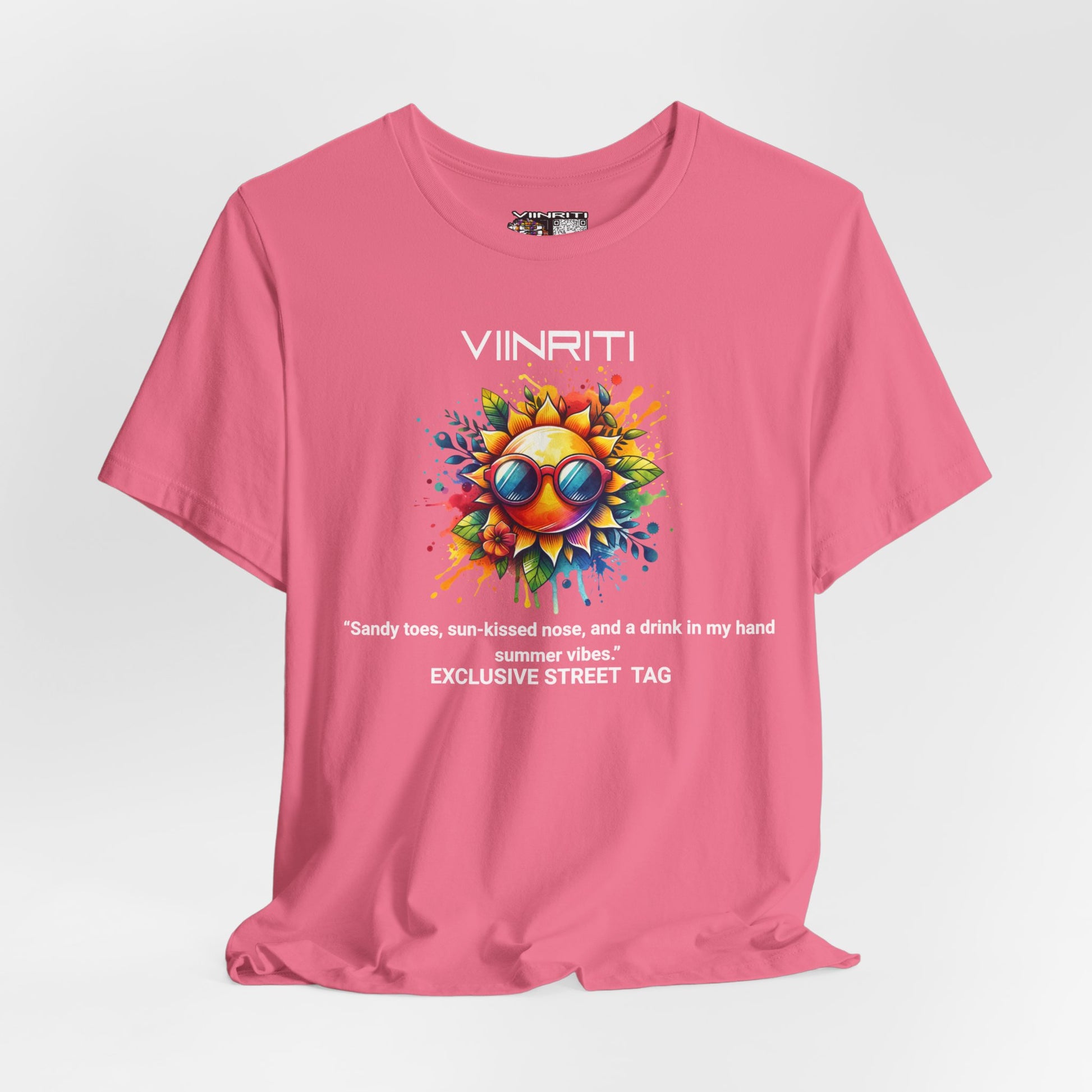 Summer Vibes Sunflower Tee - Colorful Sunglasses Graphic T-Shirt