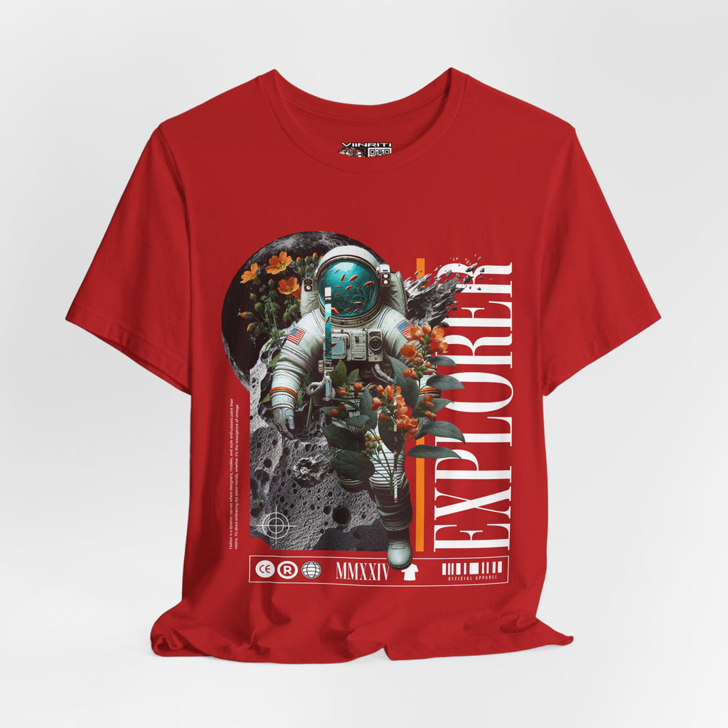 Astronaut Floral Tee — Space Explorer Graphic T-Shirt