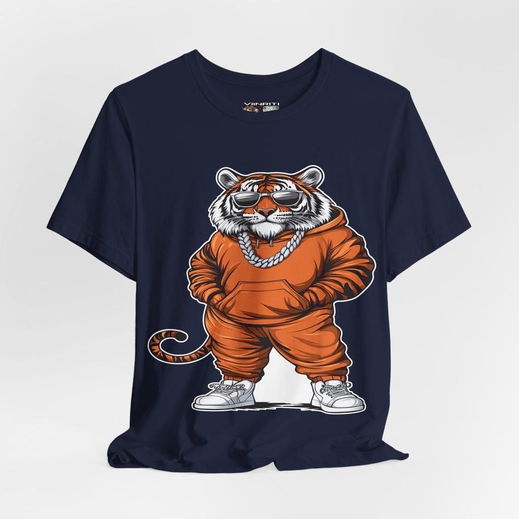 Tiger Streetwear T-Shirt — Cool Cartoon Tiger in Tracksuit Graphic Tee