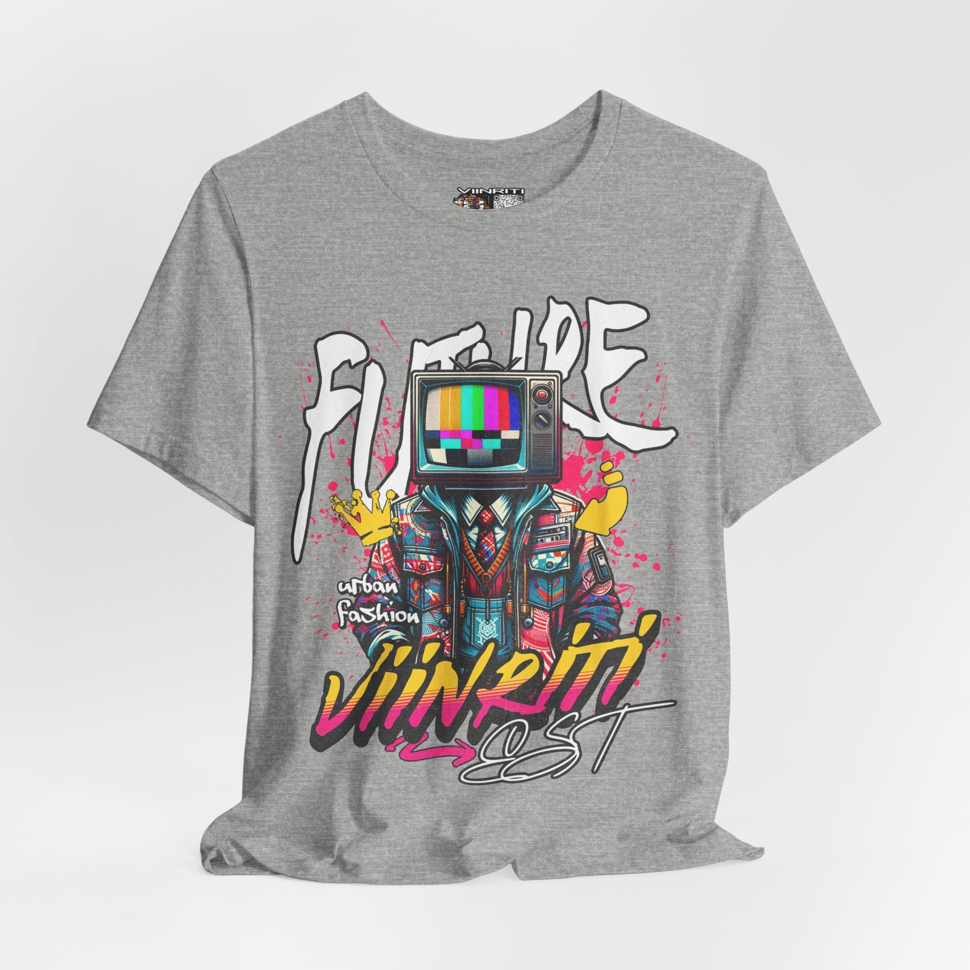 """"" VIINRITI  EXCLUSIVE Retro TV Robot Graphic Tee — "Vibe In Reset" Streetwear T-Shirt