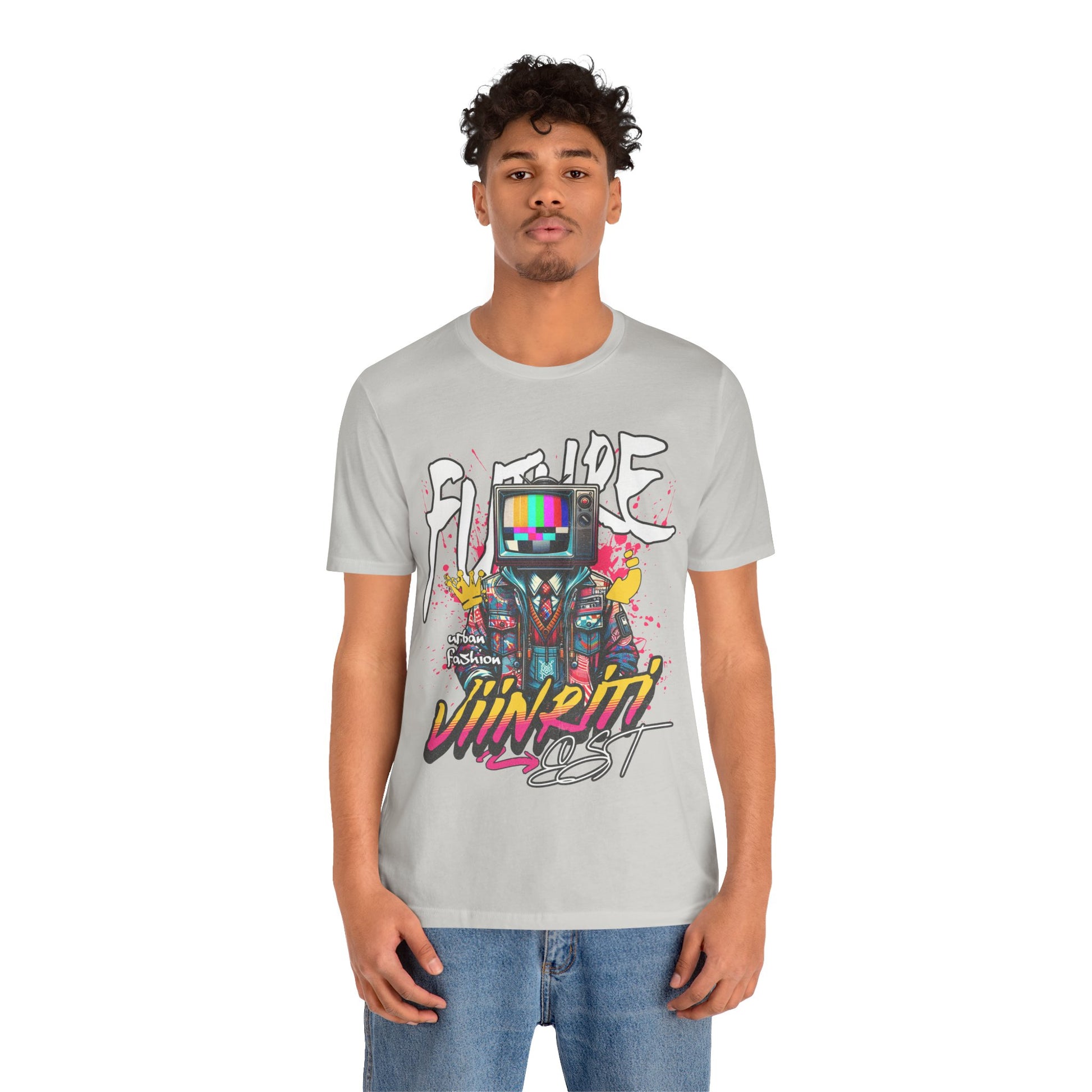 """"" VIINRITI  EXCLUSIVE Retro TV Robot Graphic Tee — "Vibe In Reset" Streetwear T-Shirt