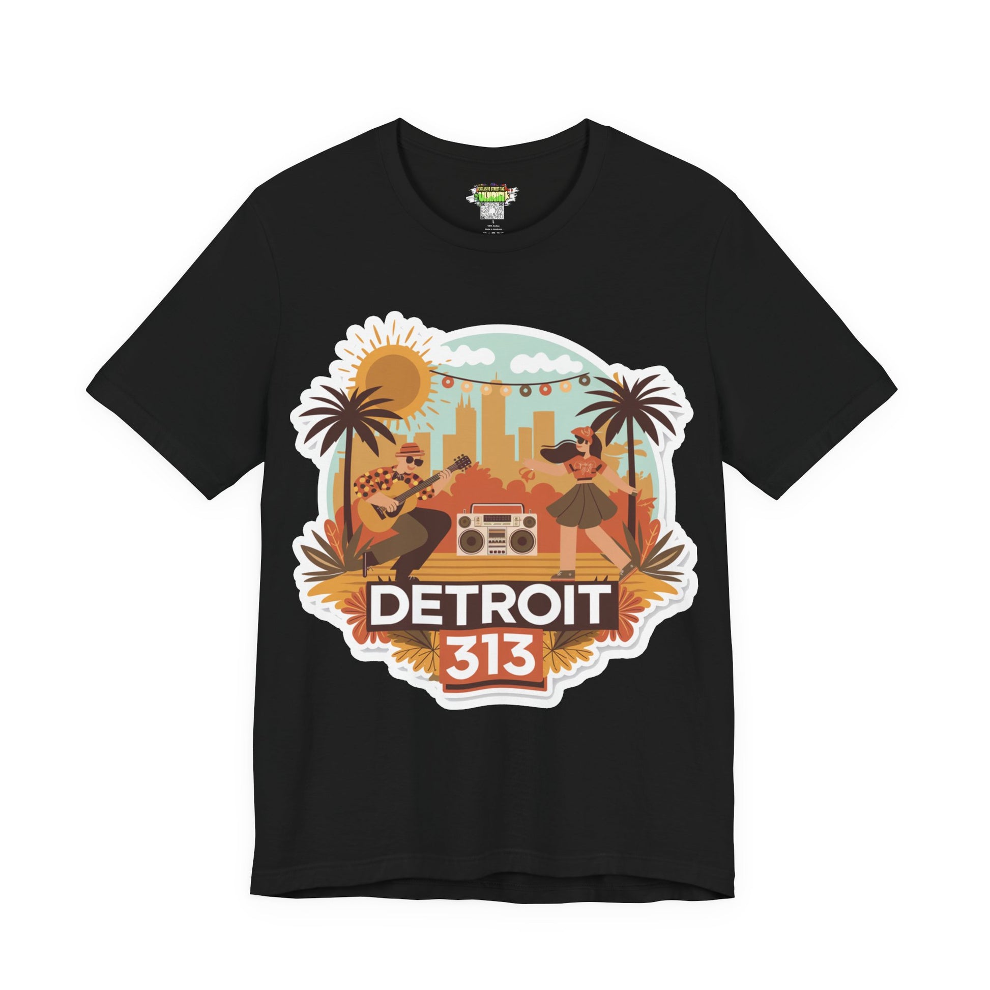 Detroit 313 Summer Retro Tee - Unisex Jersey Short Sleeve T-Shirt for City Lovers, Travel Enthusiasts, Casual Wear, Gifts, Summer Vibes
