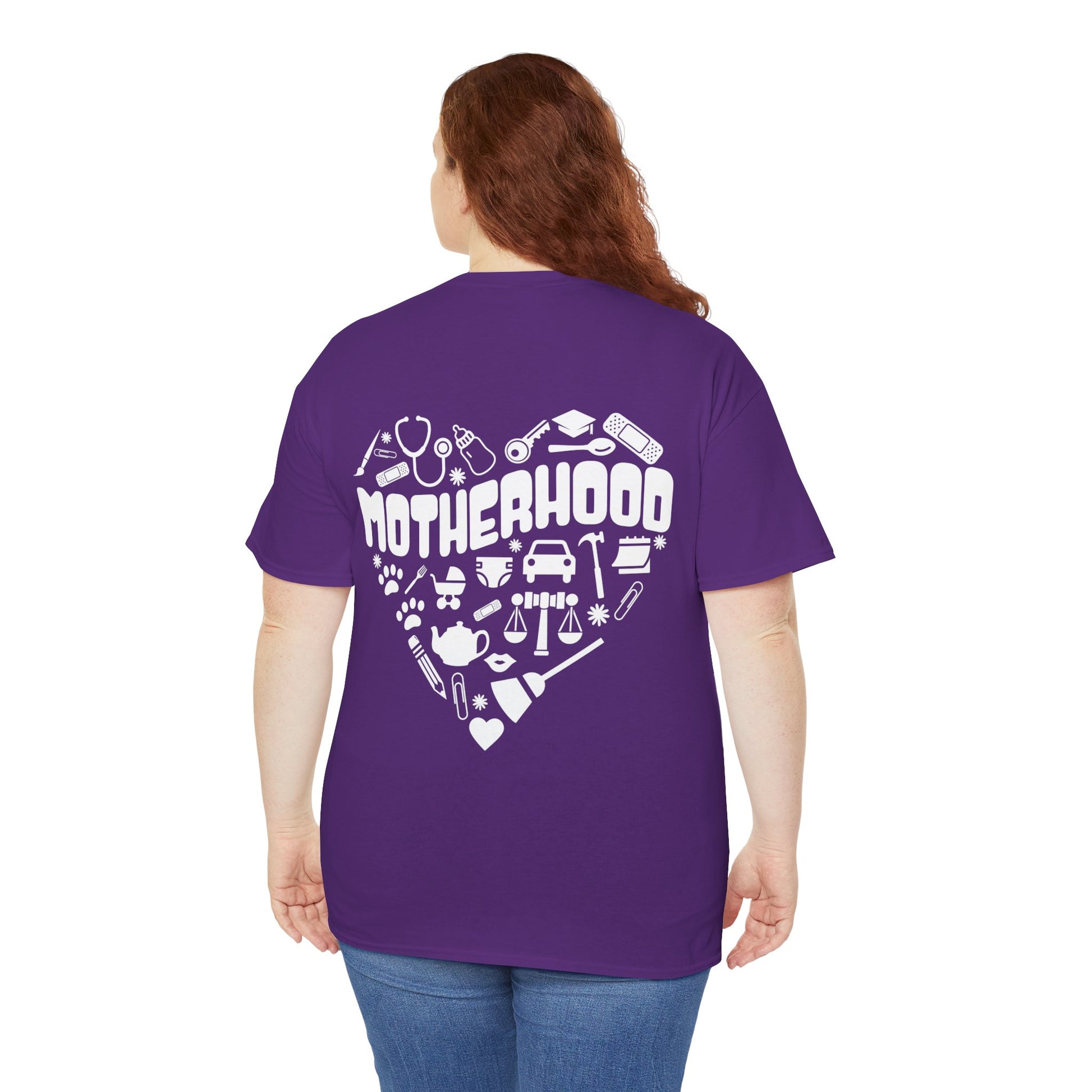 Motherhood Heart Tee — Mom Life Graphic T-Shirt