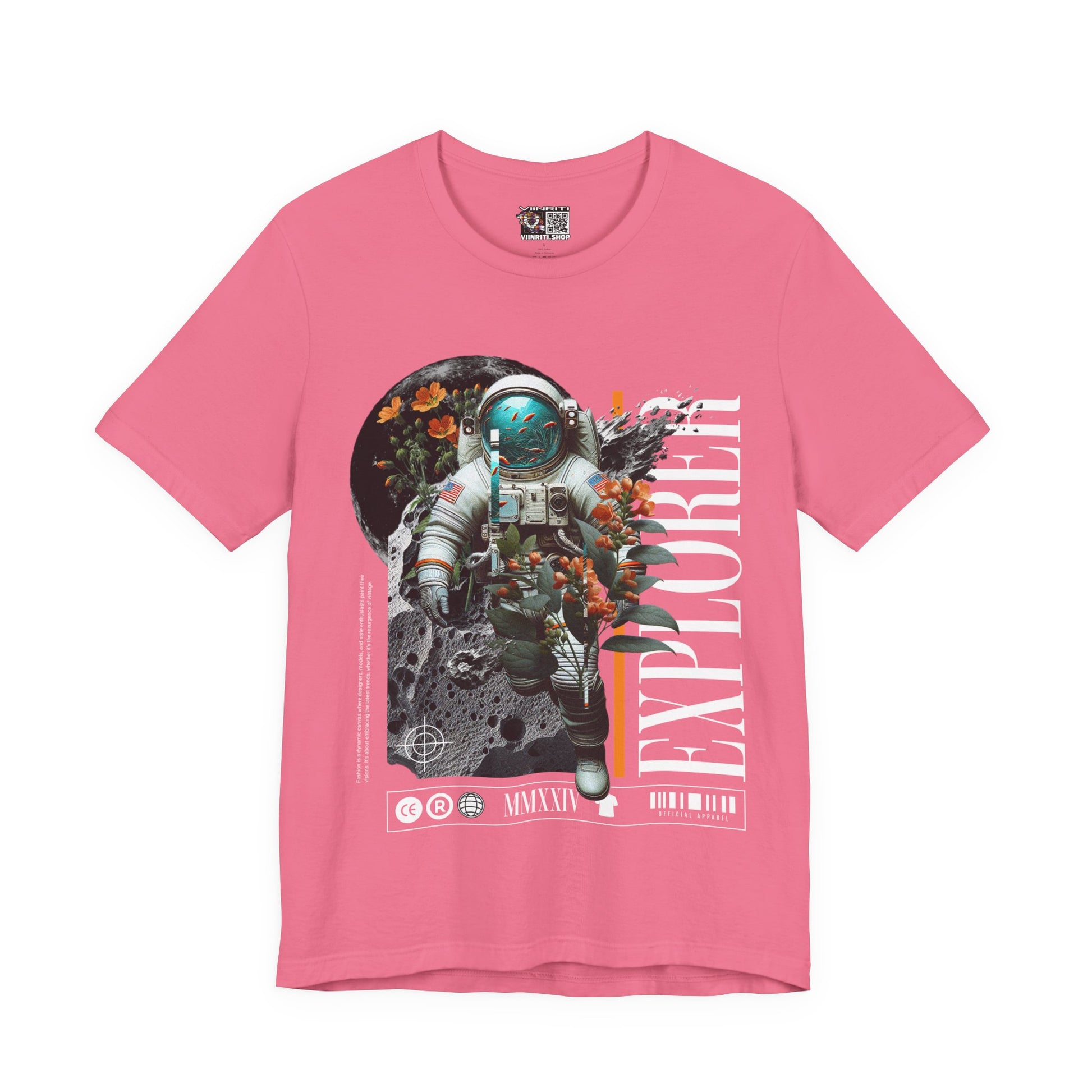 Astronaut Floral Tee — Space Explorer Graphic T-Shirt