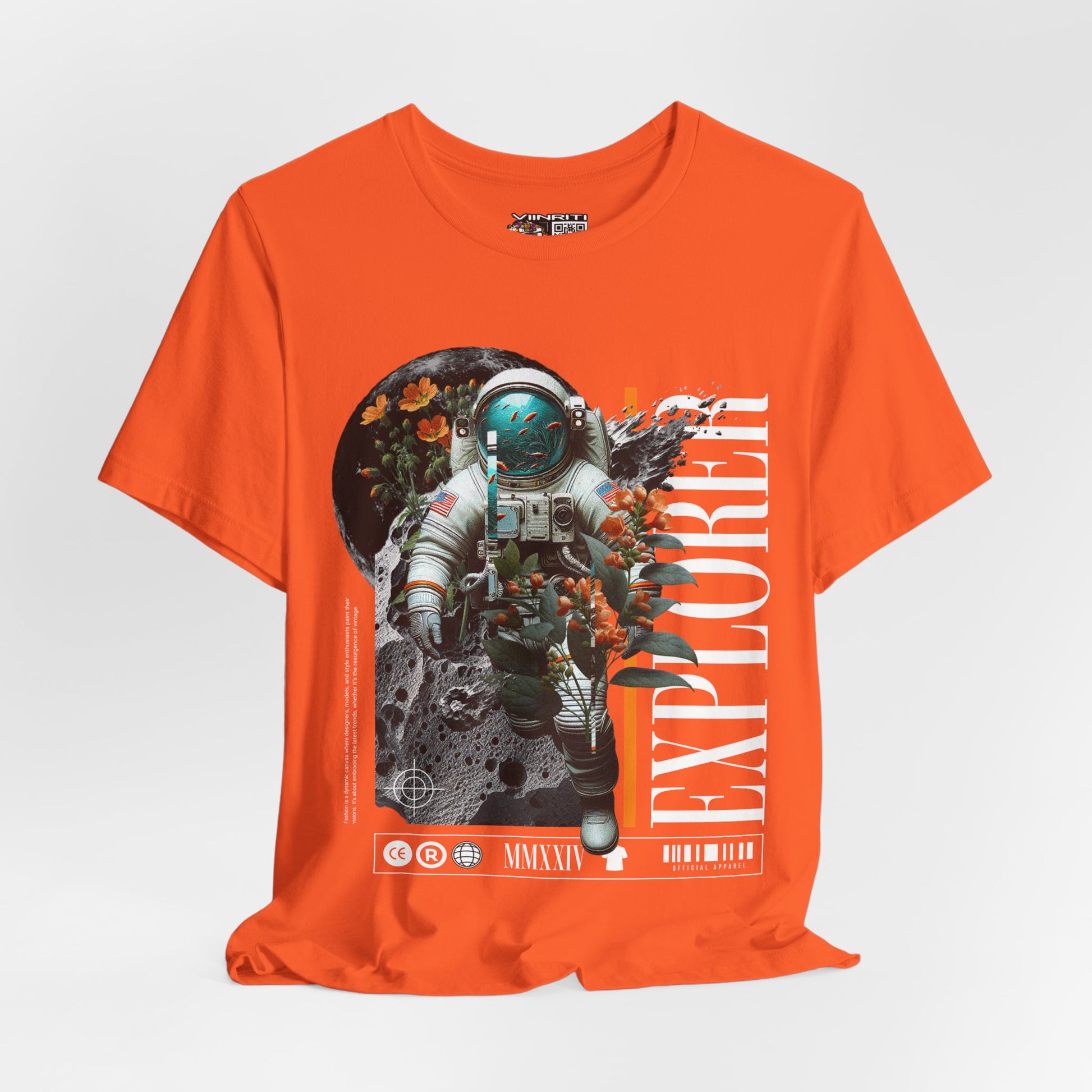 Astronaut Floral Tee — Space Explorer Graphic T-Shirt