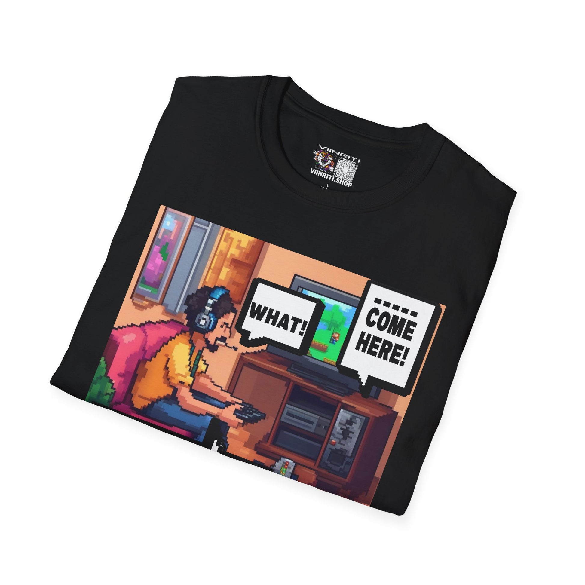 Gamer Comic T-Shirt — “I’m Trying to Play the Game” Pixel Art Tee