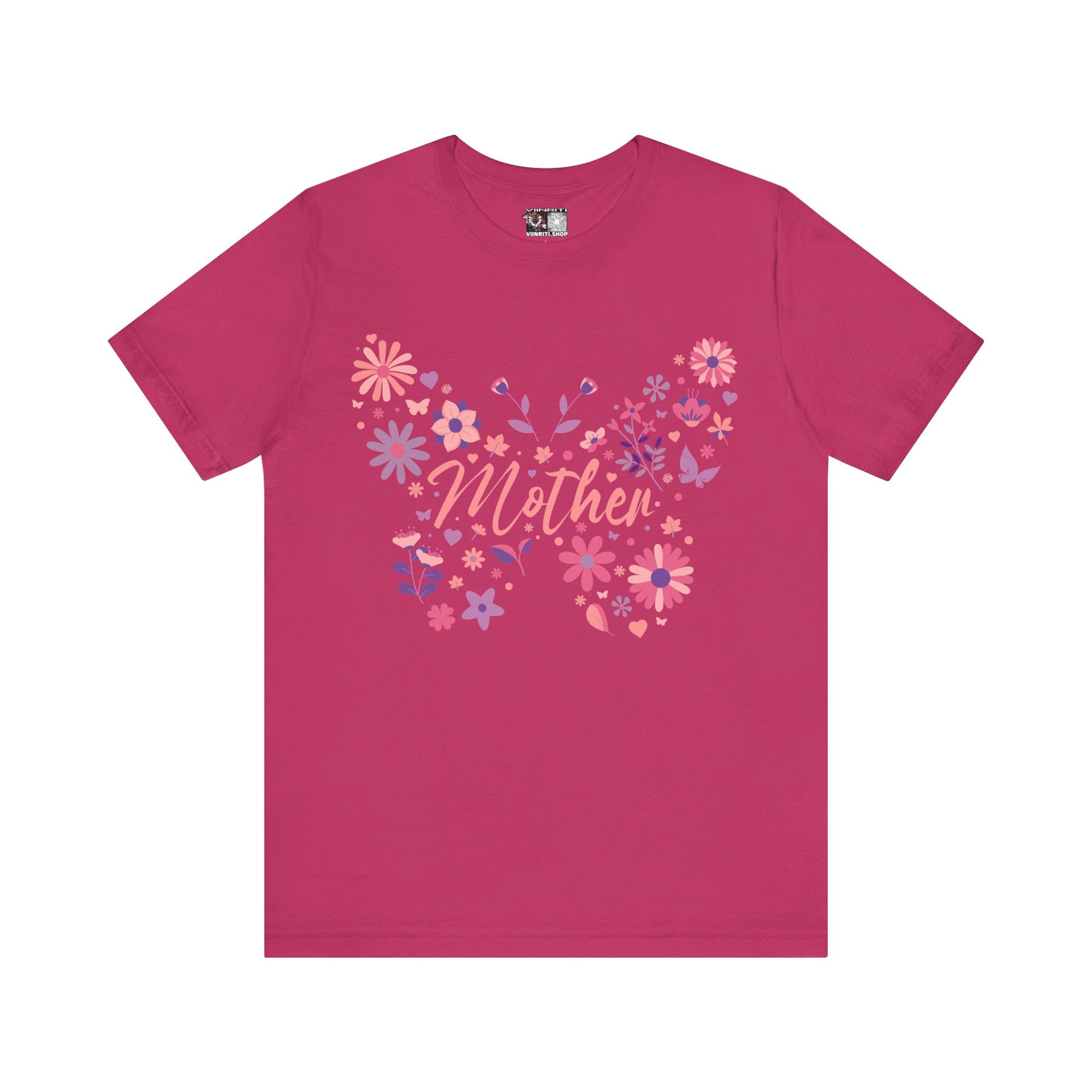 Butterfly Mother T-Shirt,Tee for Mom, Floral Gift, Birthday Present, Mother's Day Apparel, Cute Butterfly Design