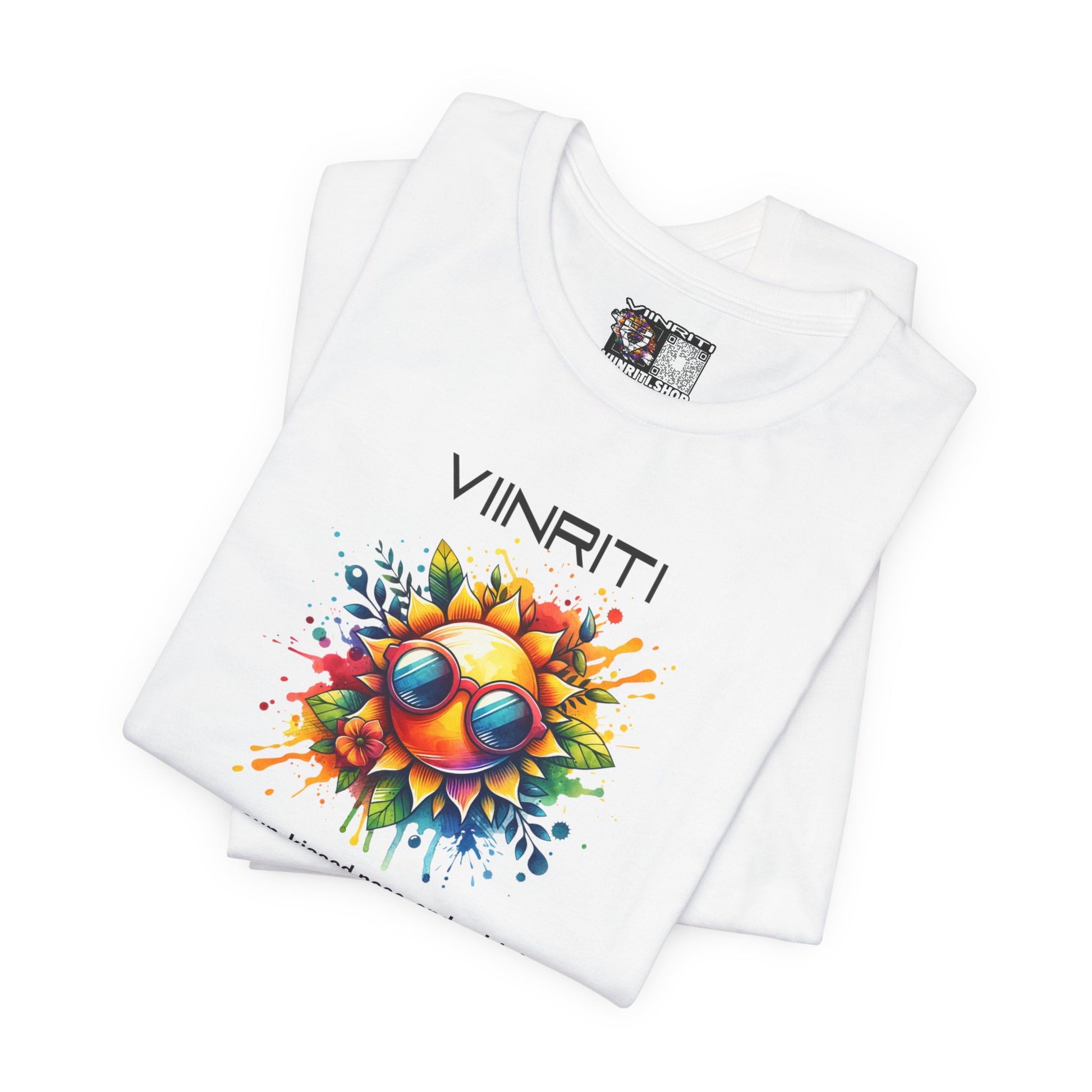 Summer Vibes Sunflower Tee - Colorful Sunglasses Graphic T-Shirt