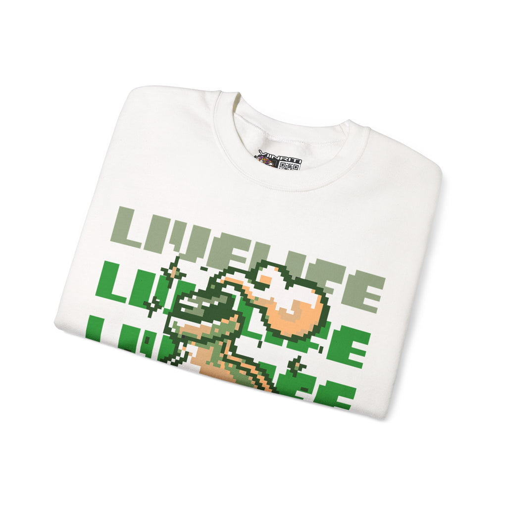Crewneck Sweatshirt — Pixel Potion 'LIFE' Retro Gaming Graphic