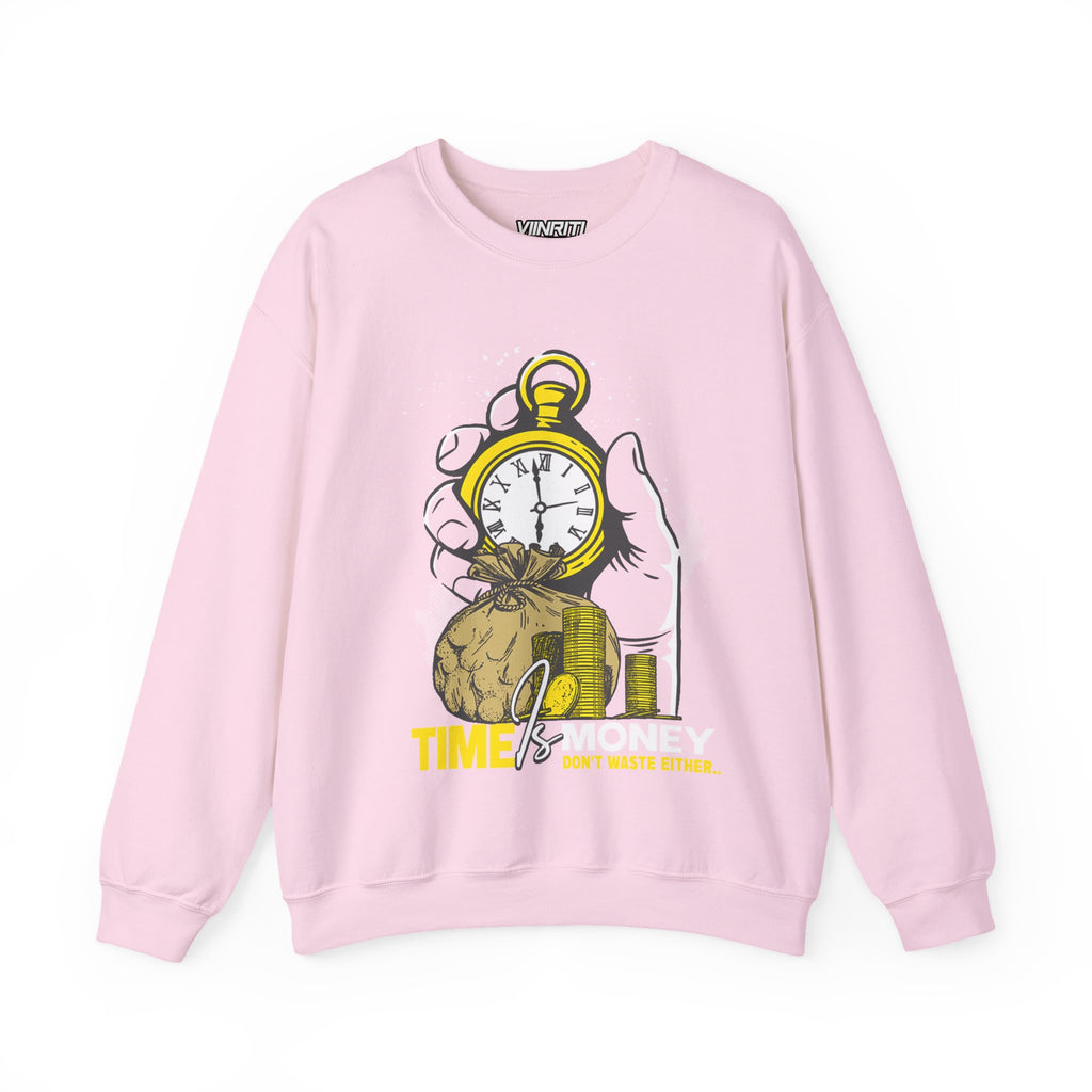 Time Is Money Crewneck Sweatshirt — Vintage Pocket Watch Graphic