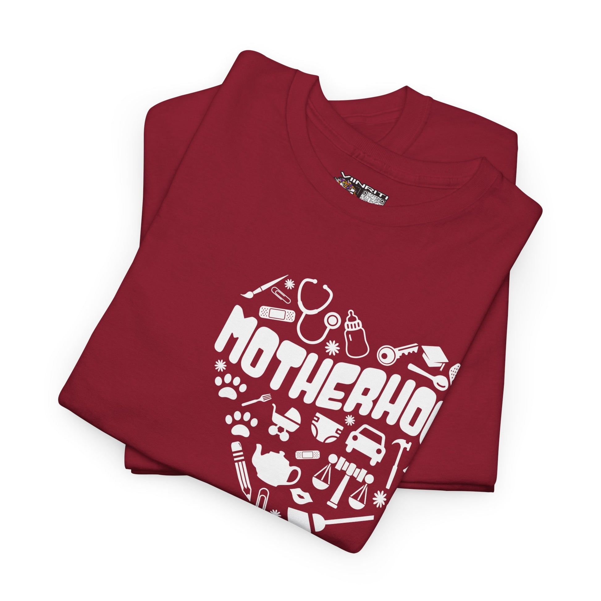 Motherhood Heart Tee — Mom Life Graphic T-Shirt