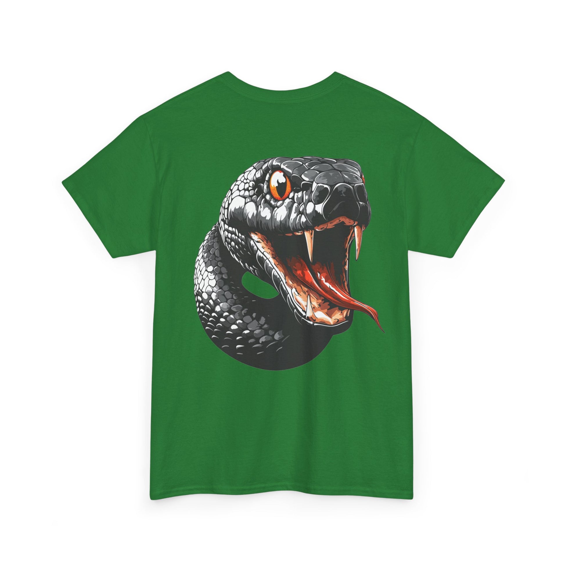 """"VIINRITI Snake Head Graphic Tee — Fierce Black Snake Illustration T-Shirt