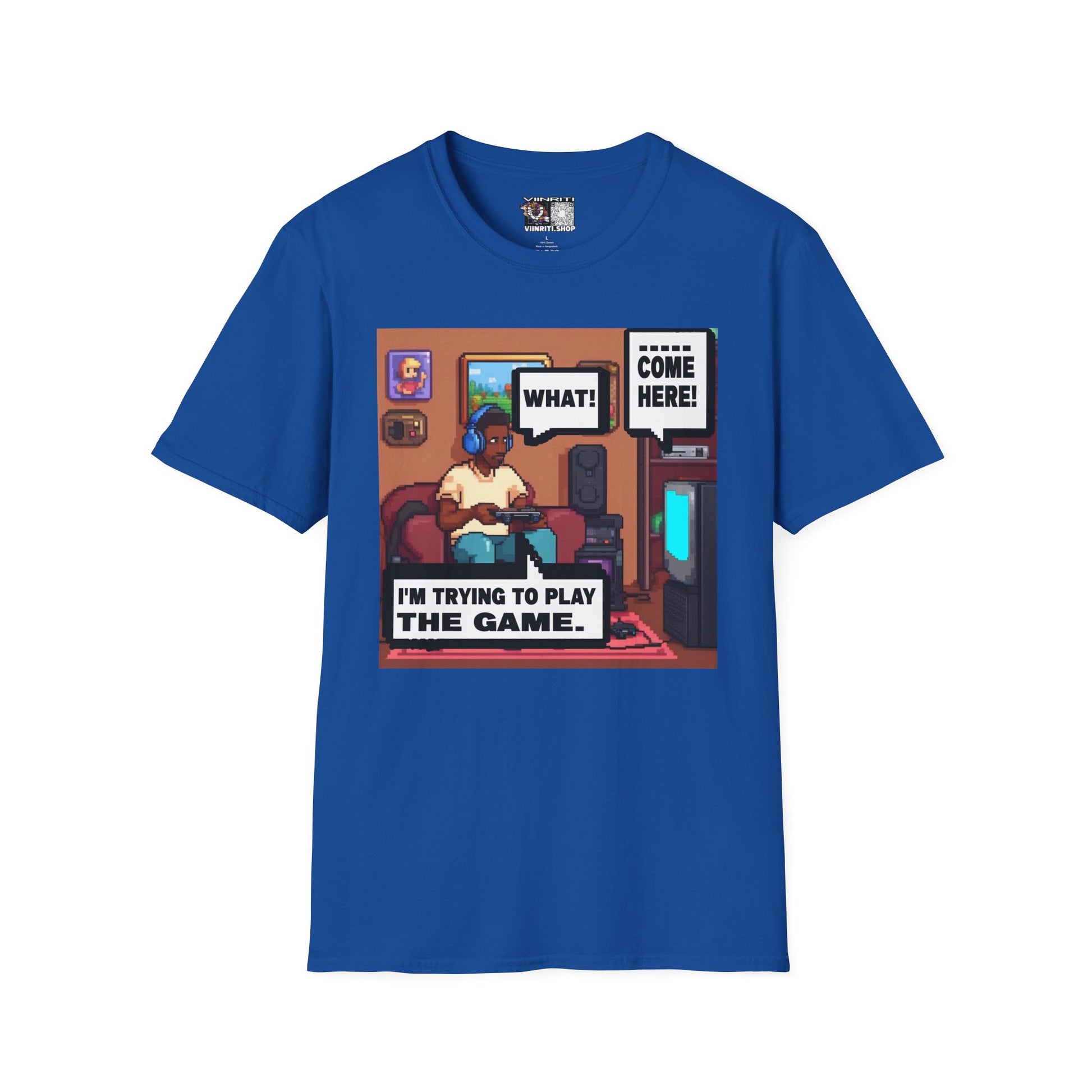 Gamer Comic Tee — "I'm Trying to Play the Game" Graphic T-Shirt
