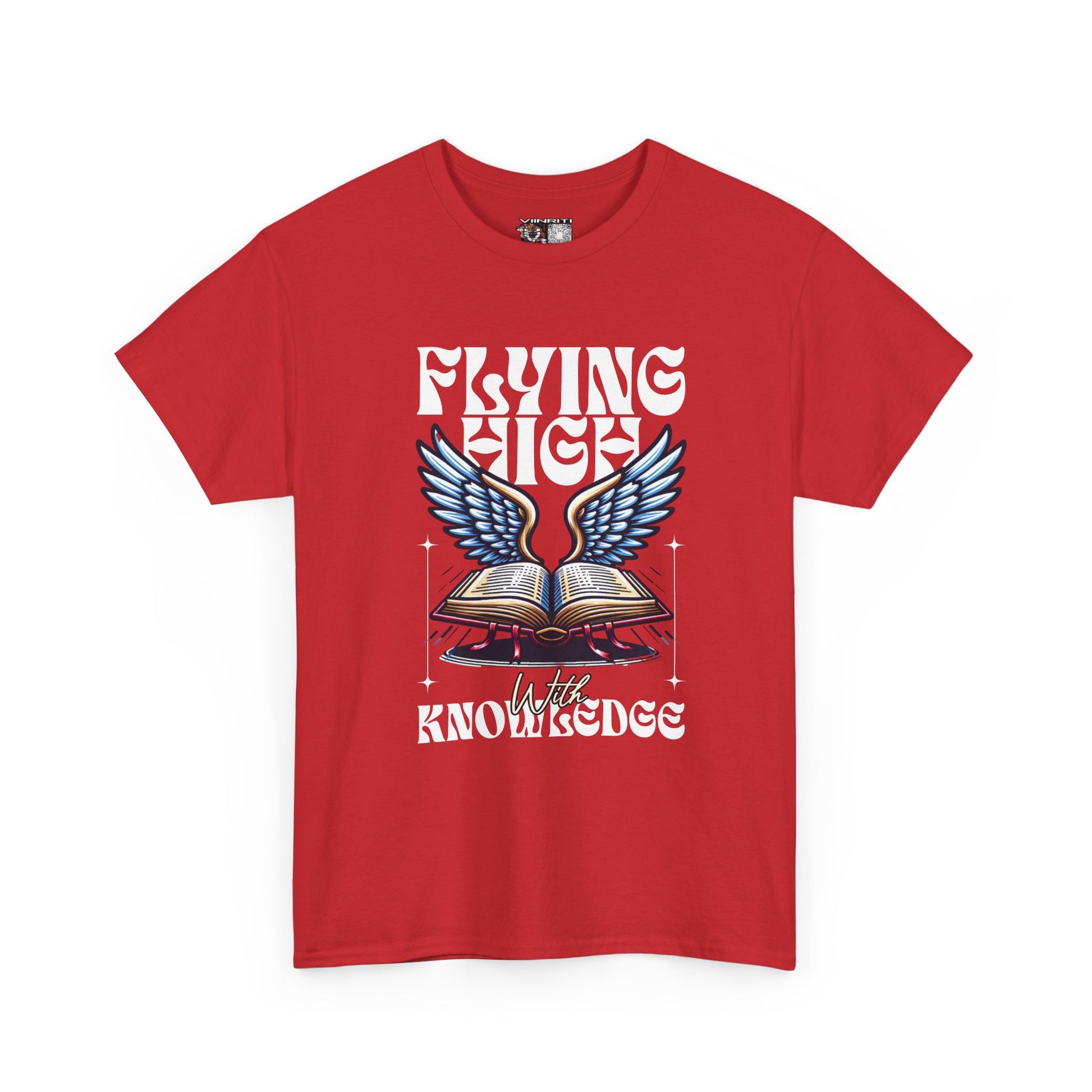 ""Flying High Knowledge T-Shirt — Vintage Winged Book Graphic Tee