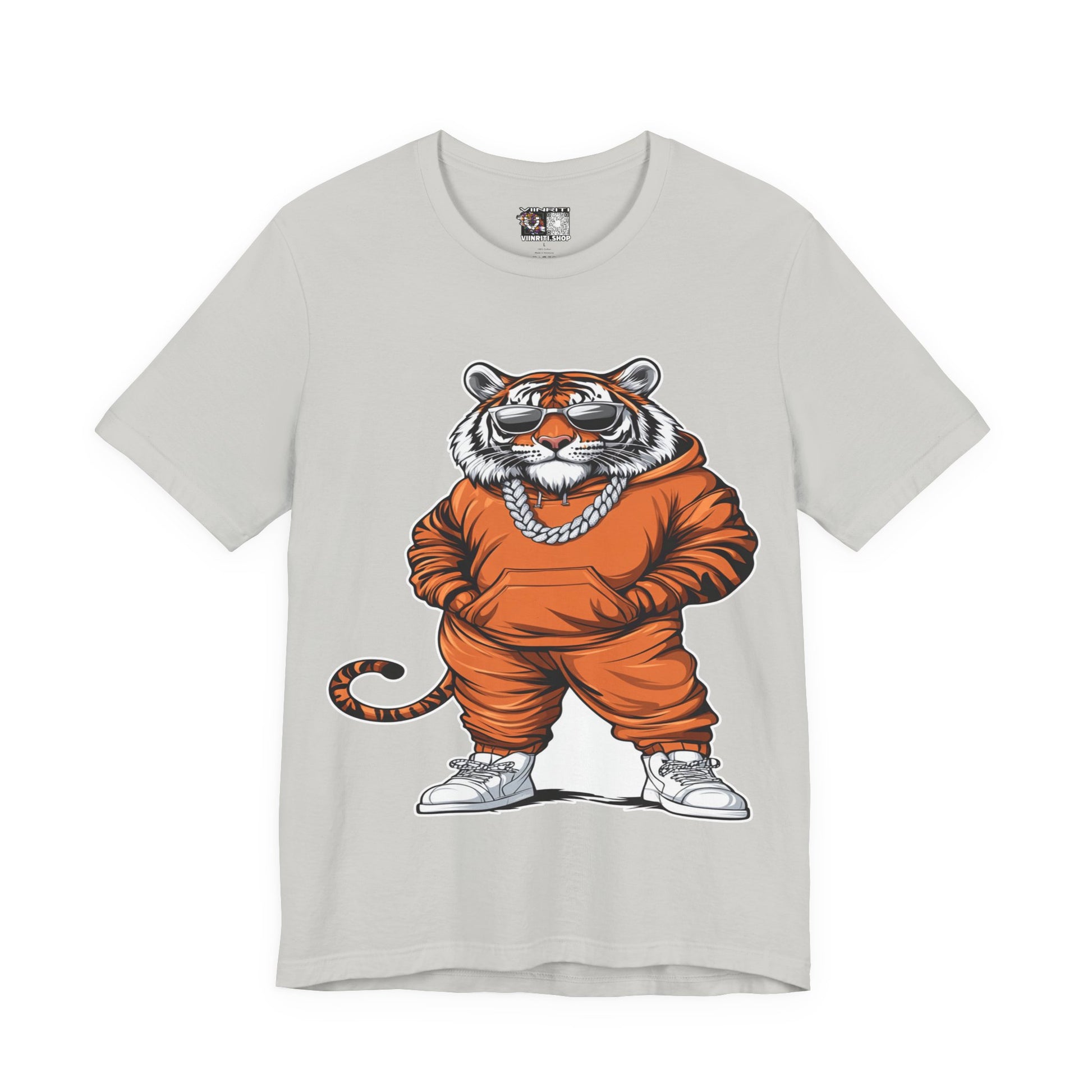 Tiger Streetwear T-Shirt — Cool Cartoon Tiger in Tracksuit Graphic Tee