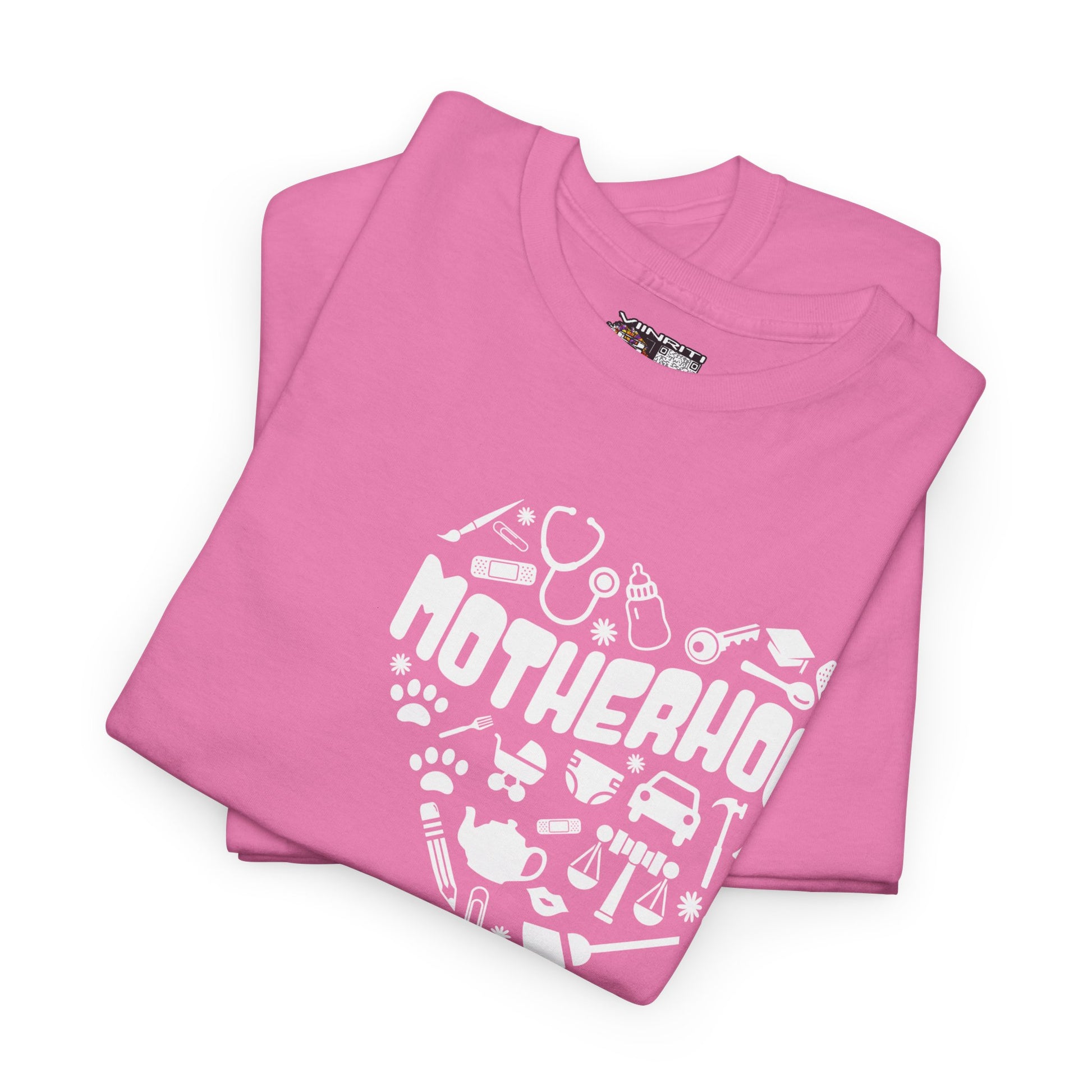 Motherhood Heart Tee — Mom Life Graphic T-Shirt