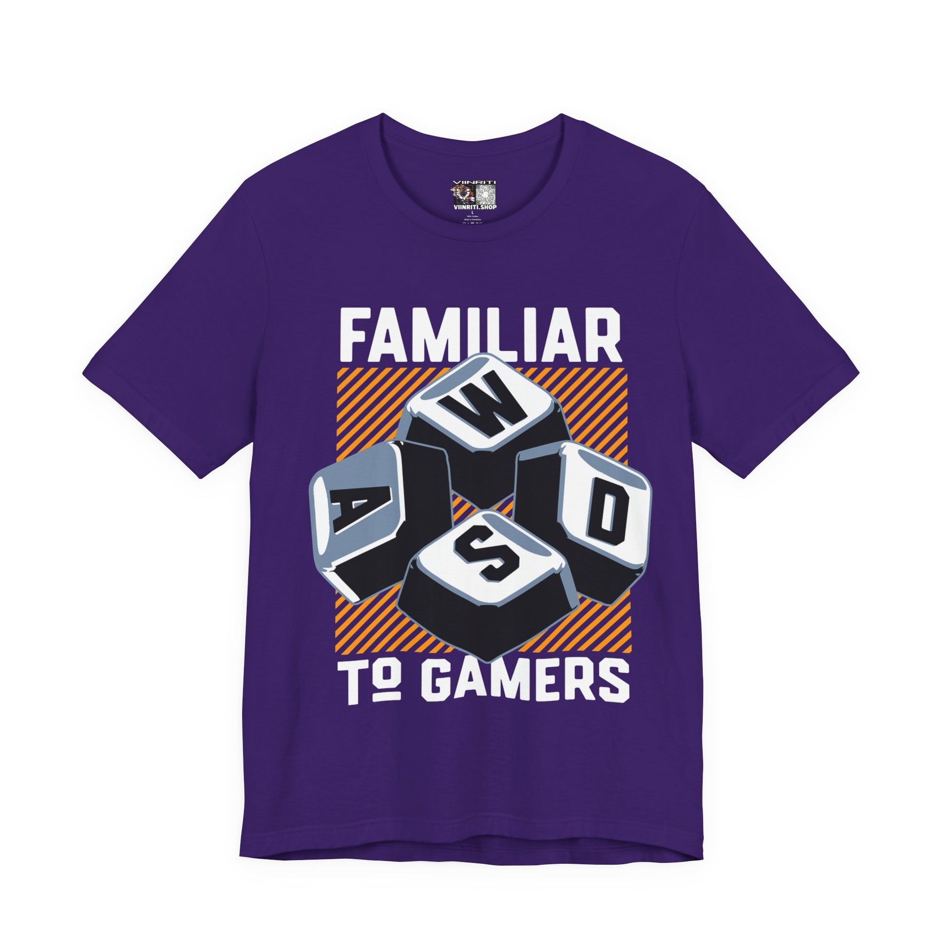 ""Gamer WASD Keys T‑Shirt — "Familiar to Gamers" Retro Keycap Tee