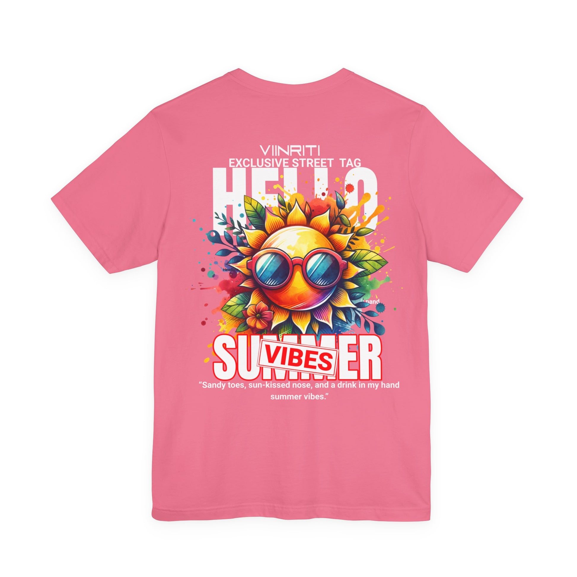 Summer Vibes Sunflower Tee - Colorful Sunglasses Graphic T-Shirt