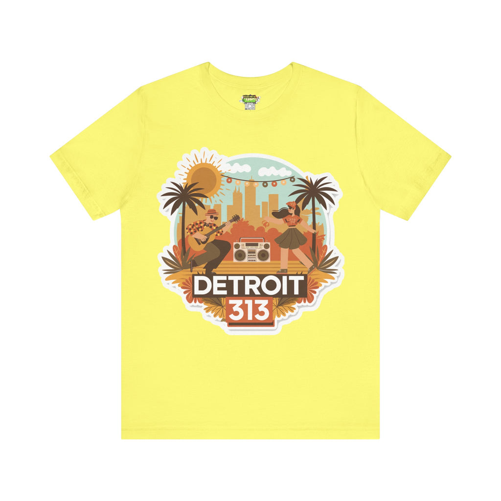 Detroit 313 Summer Retro Tee - Unisex Jersey Short Sleeve T-Shirt for City Lovers, Travel Enthusiasts, Casual Wear, Gifts, Summer Vibes