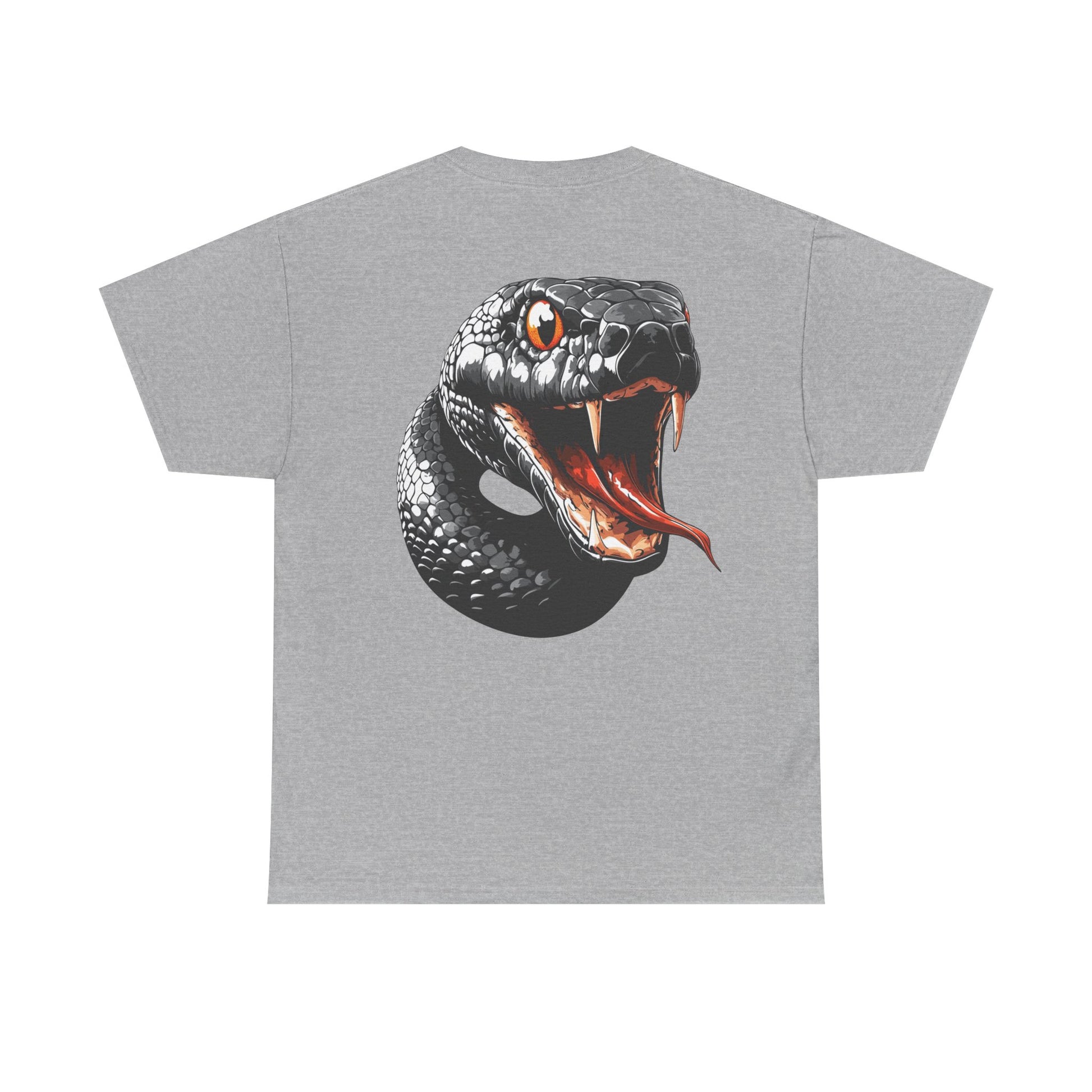 """"VIINRITI Snake Head Graphic Tee — Fierce Black Snake Illustration T-Shirt