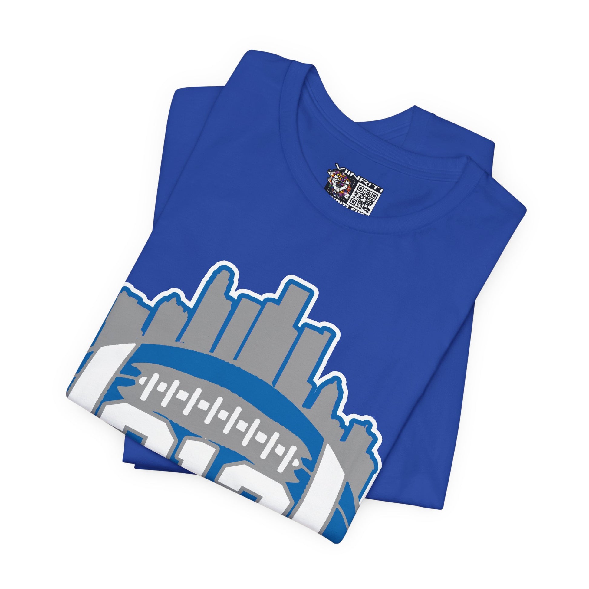 Detroit 313 Football T-Shirt — City Skyline & Number 313 Logo