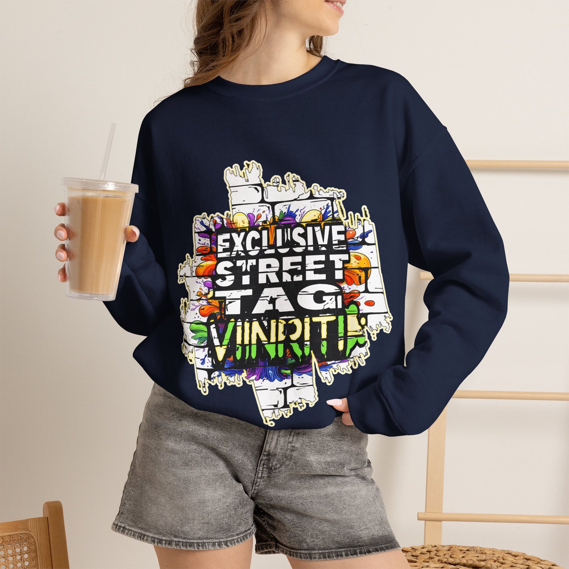 VIINRITI EXCLUSIVE Graffiti 'Exclusive Street Tag' Crewneck Sweatshirt
