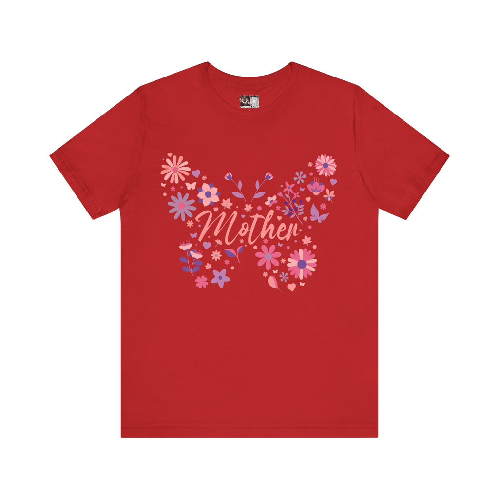 Butterfly Mother T-Shirt,Tee for Mom, Floral Gift, Birthday Present, Mother's Day Apparel, Cute Butterfly Design