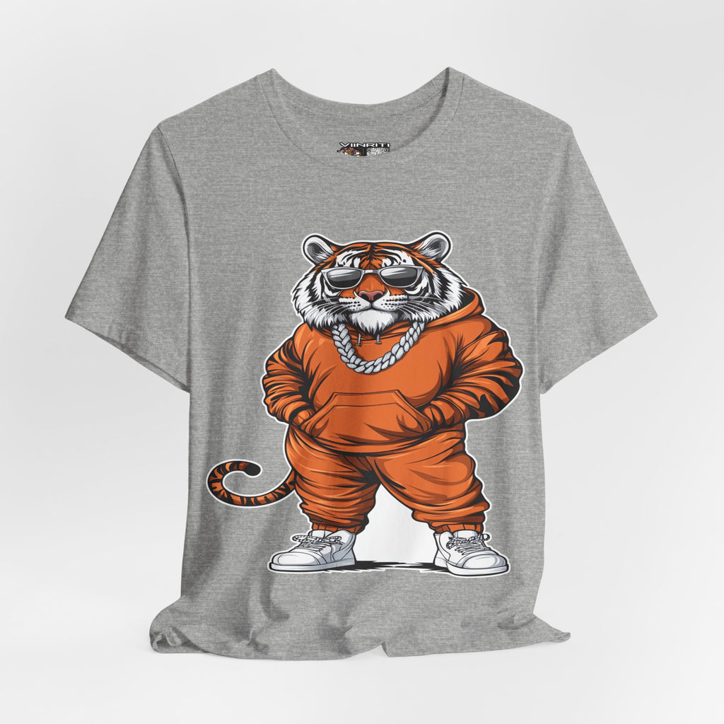 Tiger Streetwear T-Shirt — Cool Cartoon Tiger in Tracksuit Graphic Tee