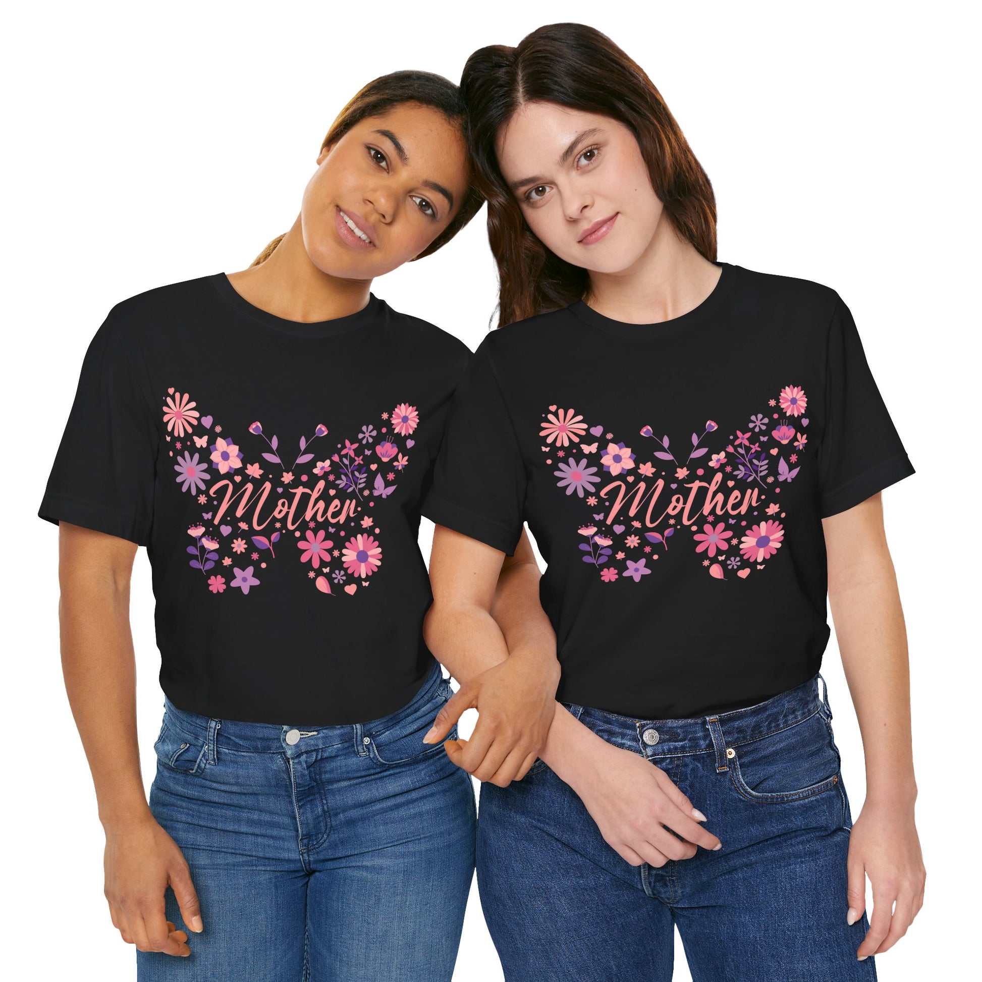 Butterfly Mother T-Shirt,Tee for Mom, Floral Gift, Birthday Present, Mother's Day Apparel, Cute Butterfly Design